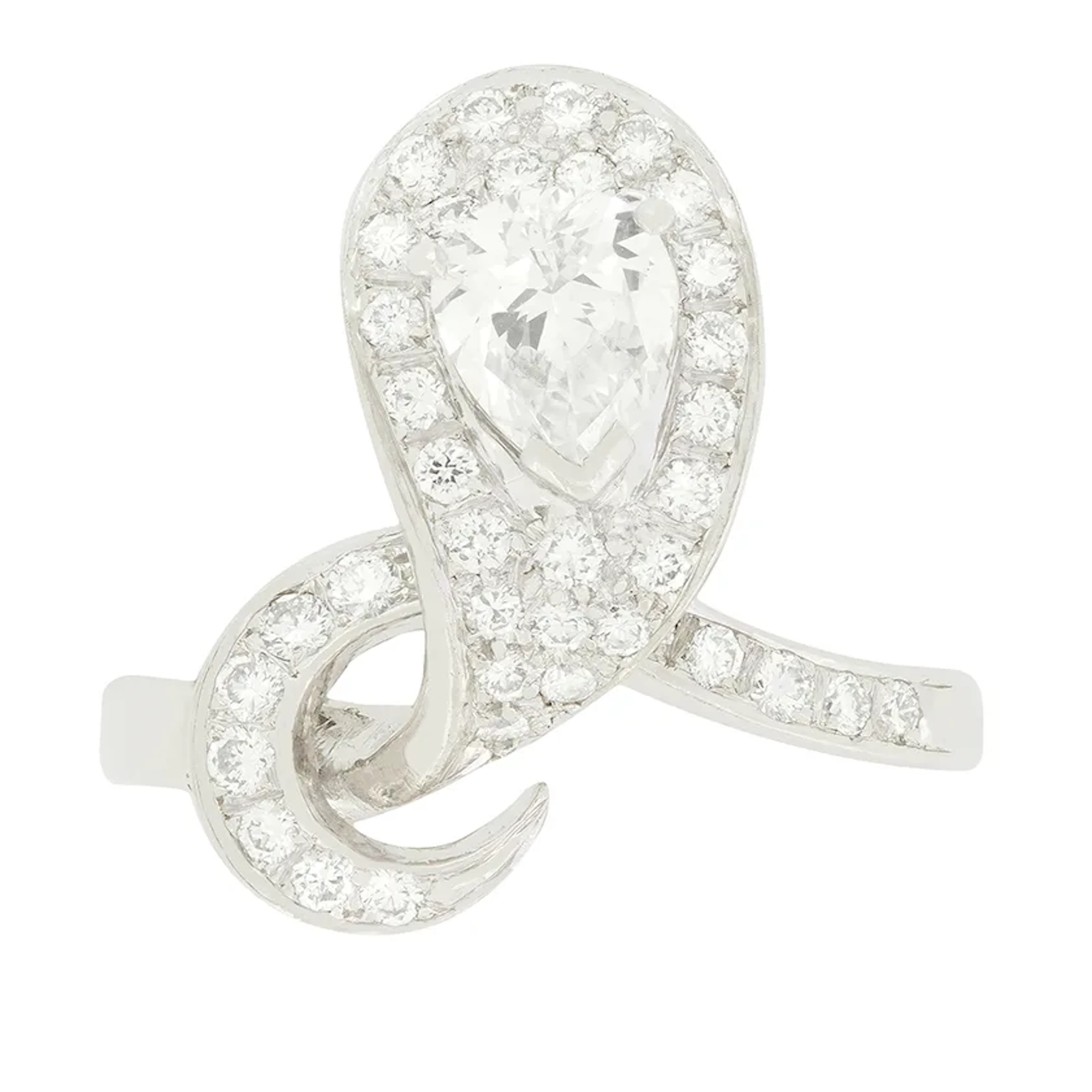 Vintage 0.65ct Diamond Snake Ring, c.1970s