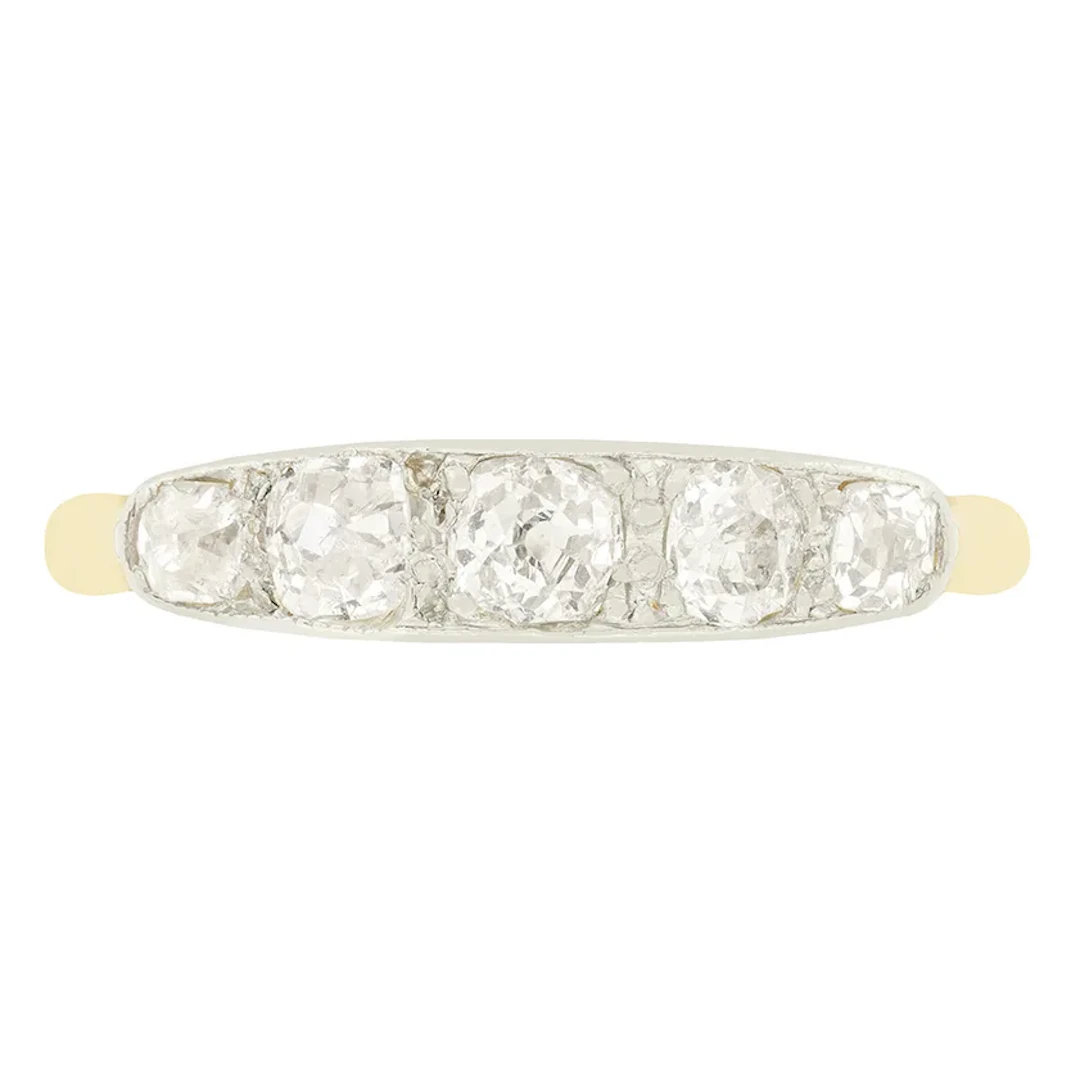 Edwardian 0.70ct Diamond Five Stone Ring, c.1910s