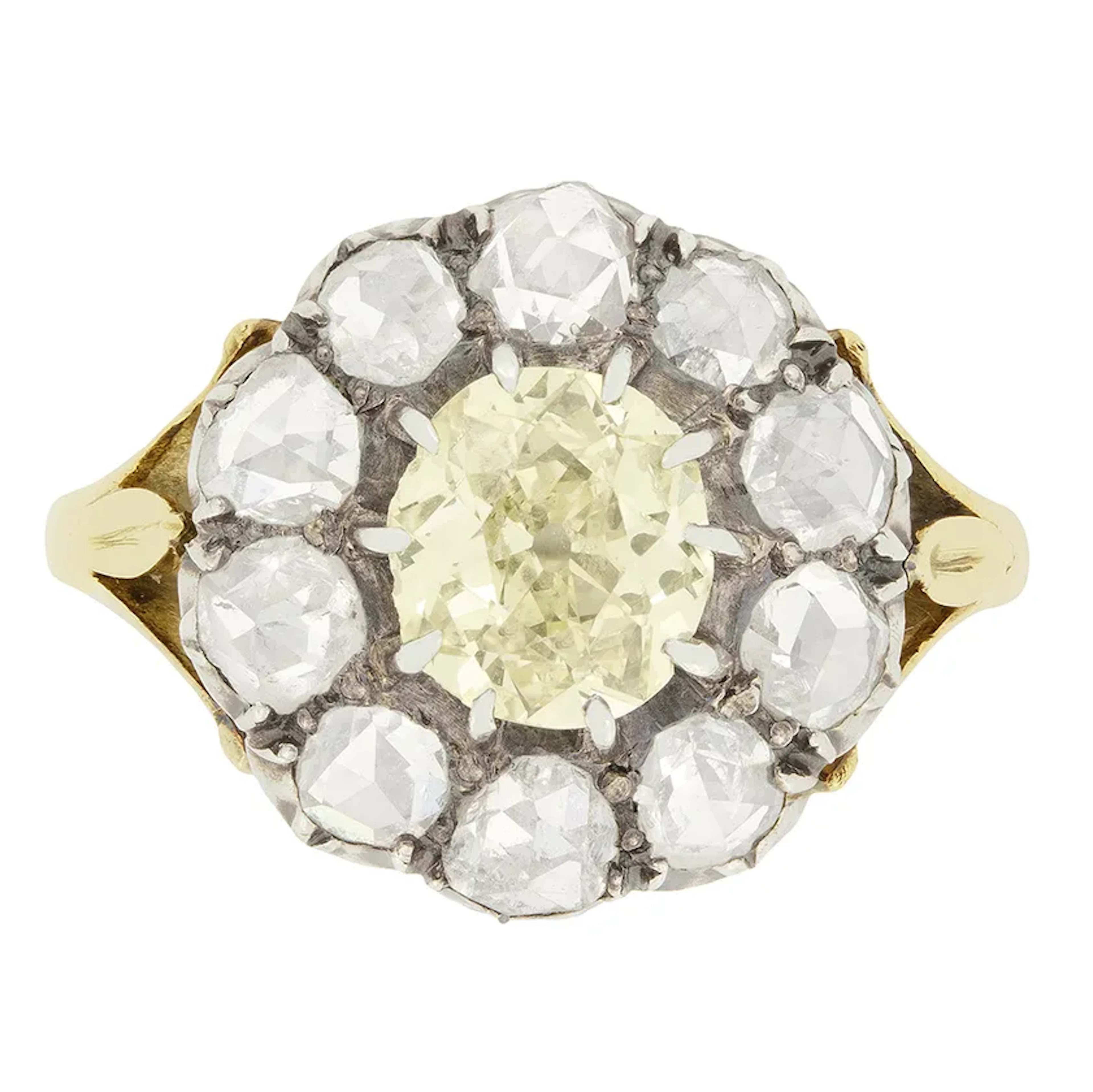 Victorian 1.00ct Diamond Cluster Ring, c.1880s