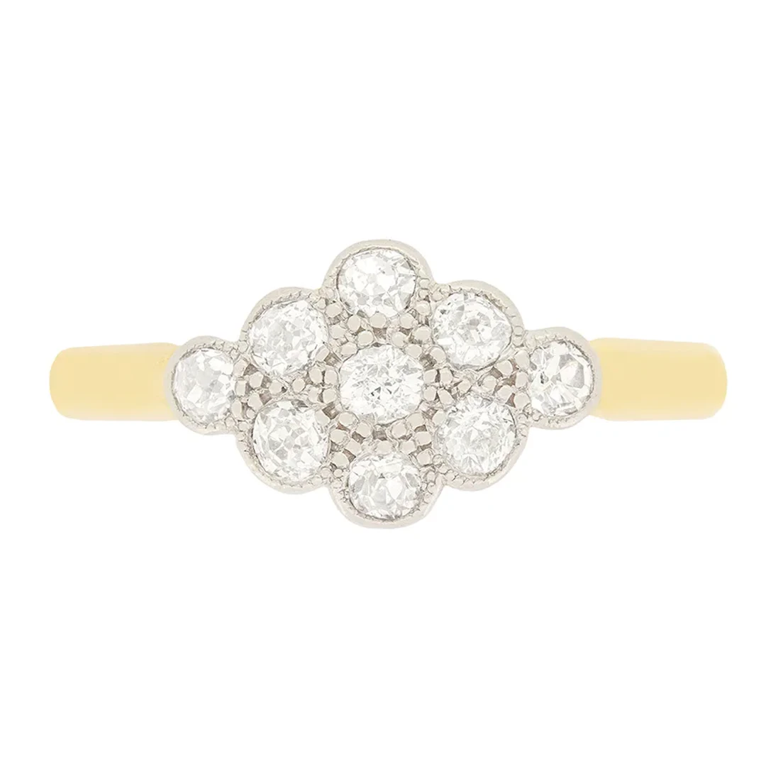 Edwardian 0.45ct Diamond Cluster Ring, c.1910s