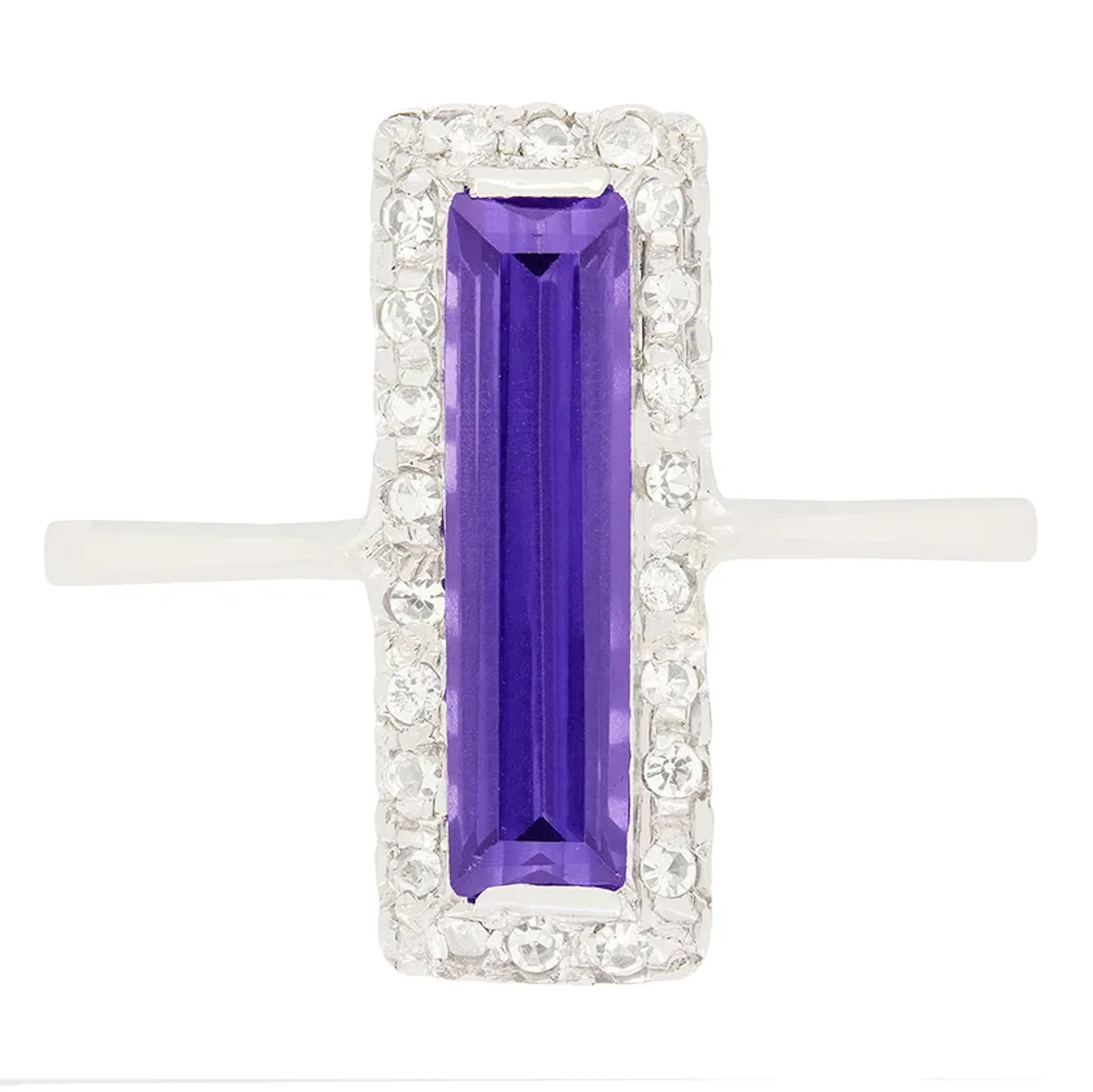 Art Deco 1.40ct Purple Sapphire and Diamond Cluster Ring, c.1920s