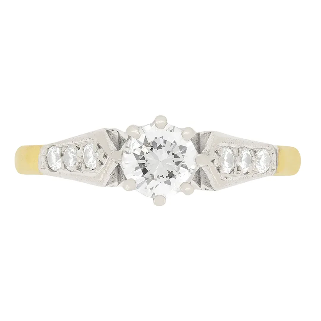 Vintage 0.50ct Diamond Solitaire Engagement Ring, c.1950s