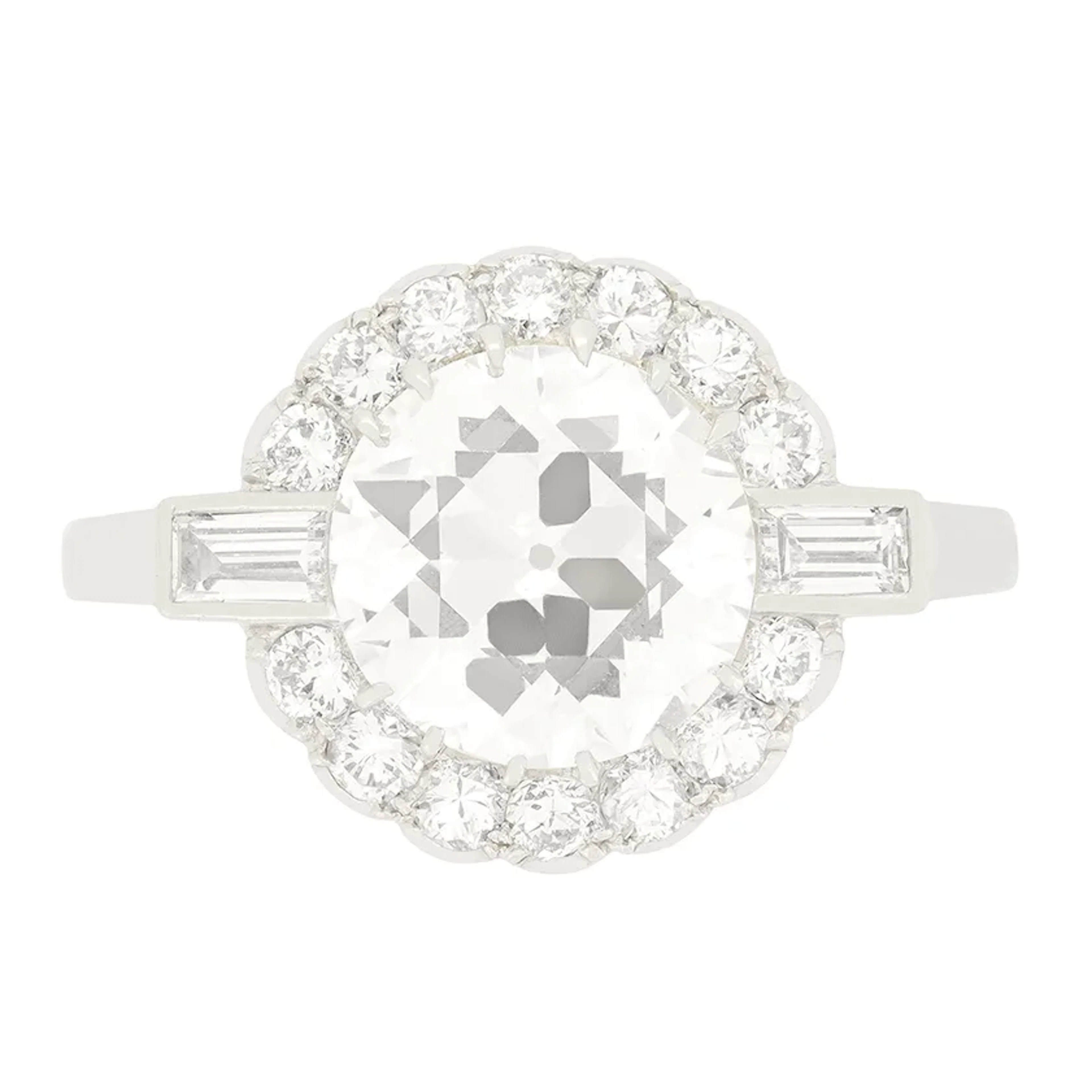 Art Deco 2.00ct Diamond Cluster Ring, c.1930s