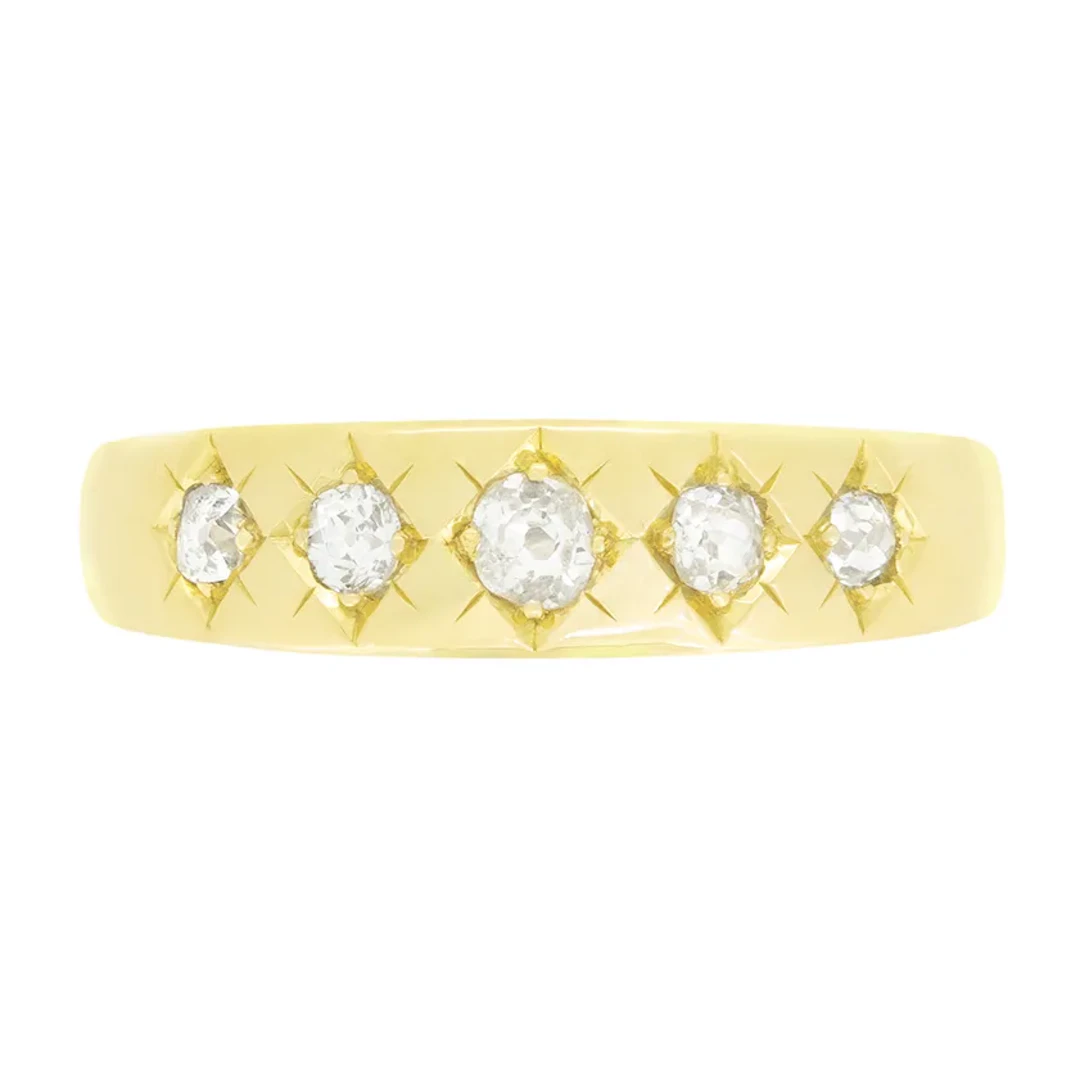 Victorian 0.50ct Diamond Five Stone Ring, hallmarked 1877