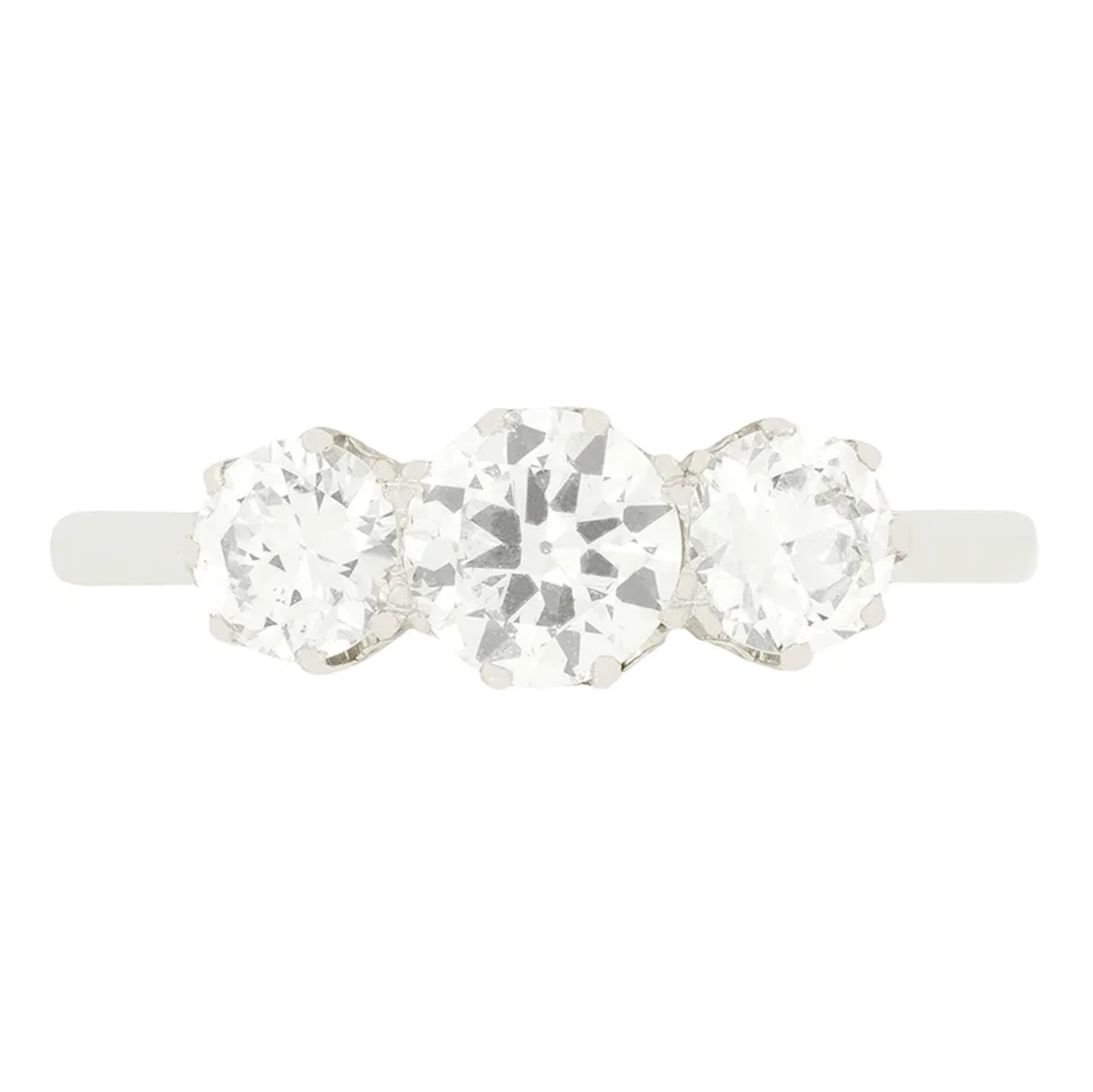 Art Deco 1.40ct Diamond Three Stone Ring, c.1920s