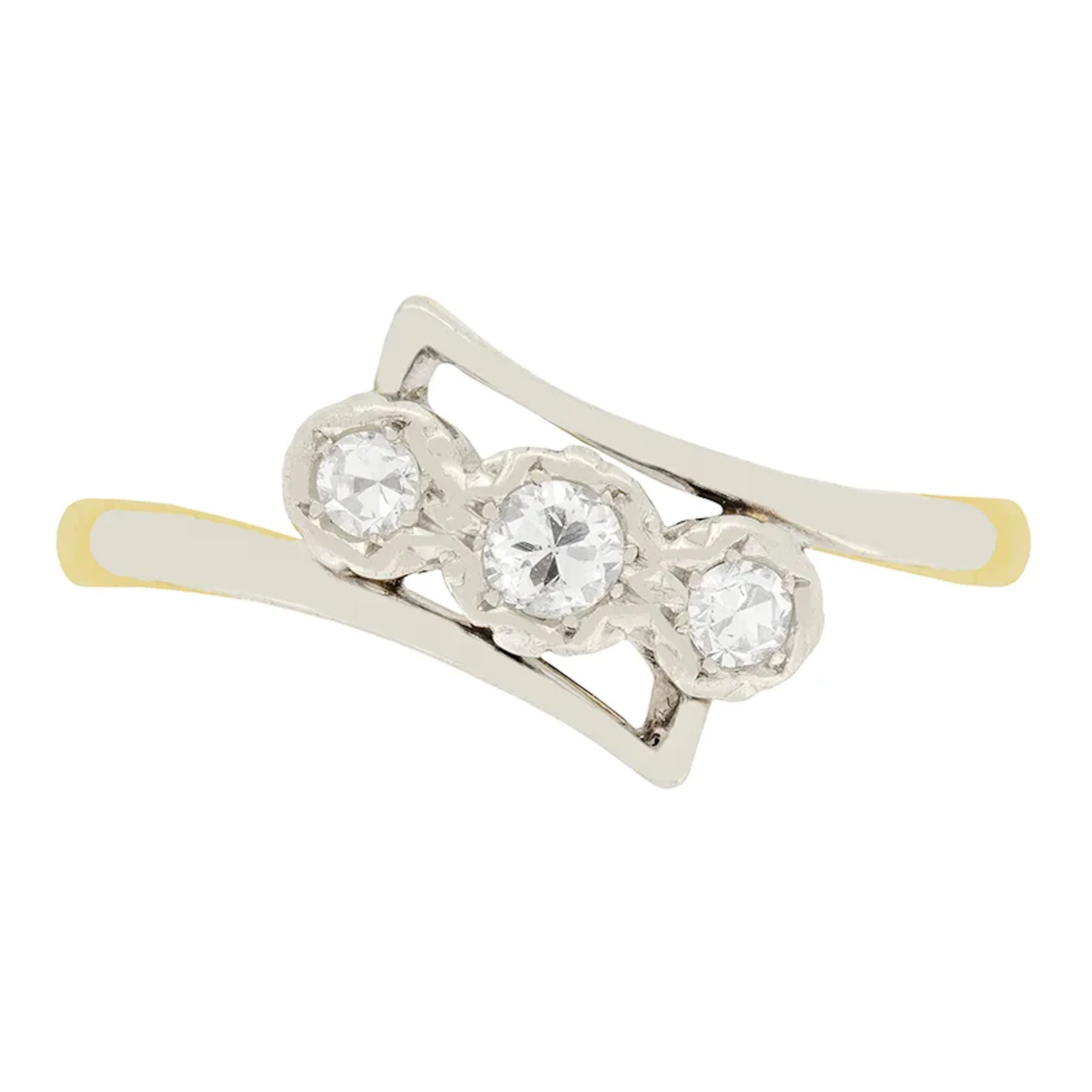 Late Deco 0.35ct Diamond Three Stone Ring, c.1930s