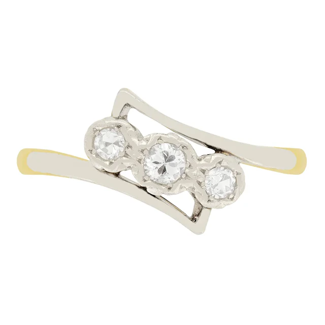 Late Deco 0.35ct Diamond Three Stone Ring, c.1930s
