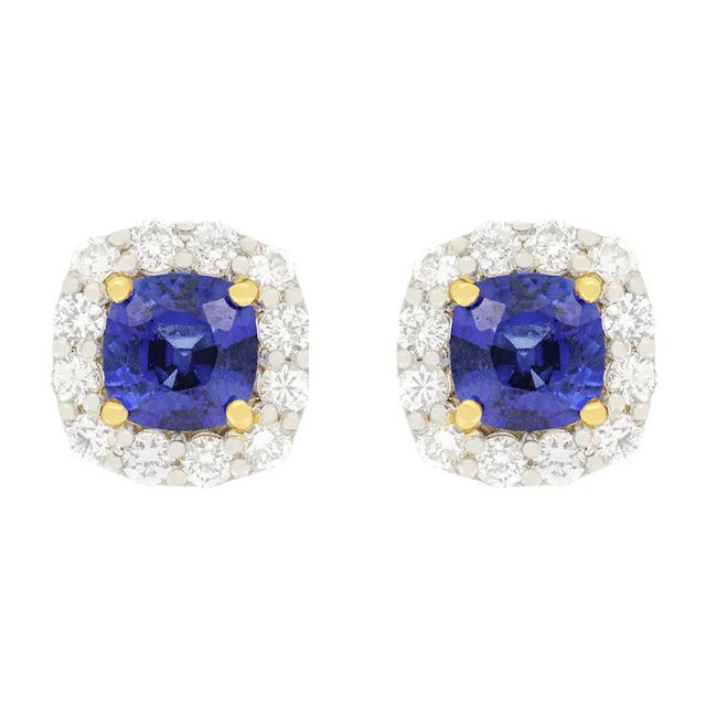 Vintage 1.40ct Sapphire and Diamond Earrings, c.1970s