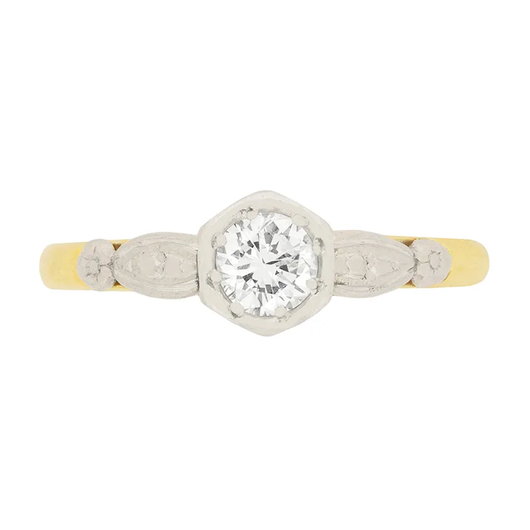 Vintage 0.35ct Diamond Solitaire Engagement Ring, c.1950s