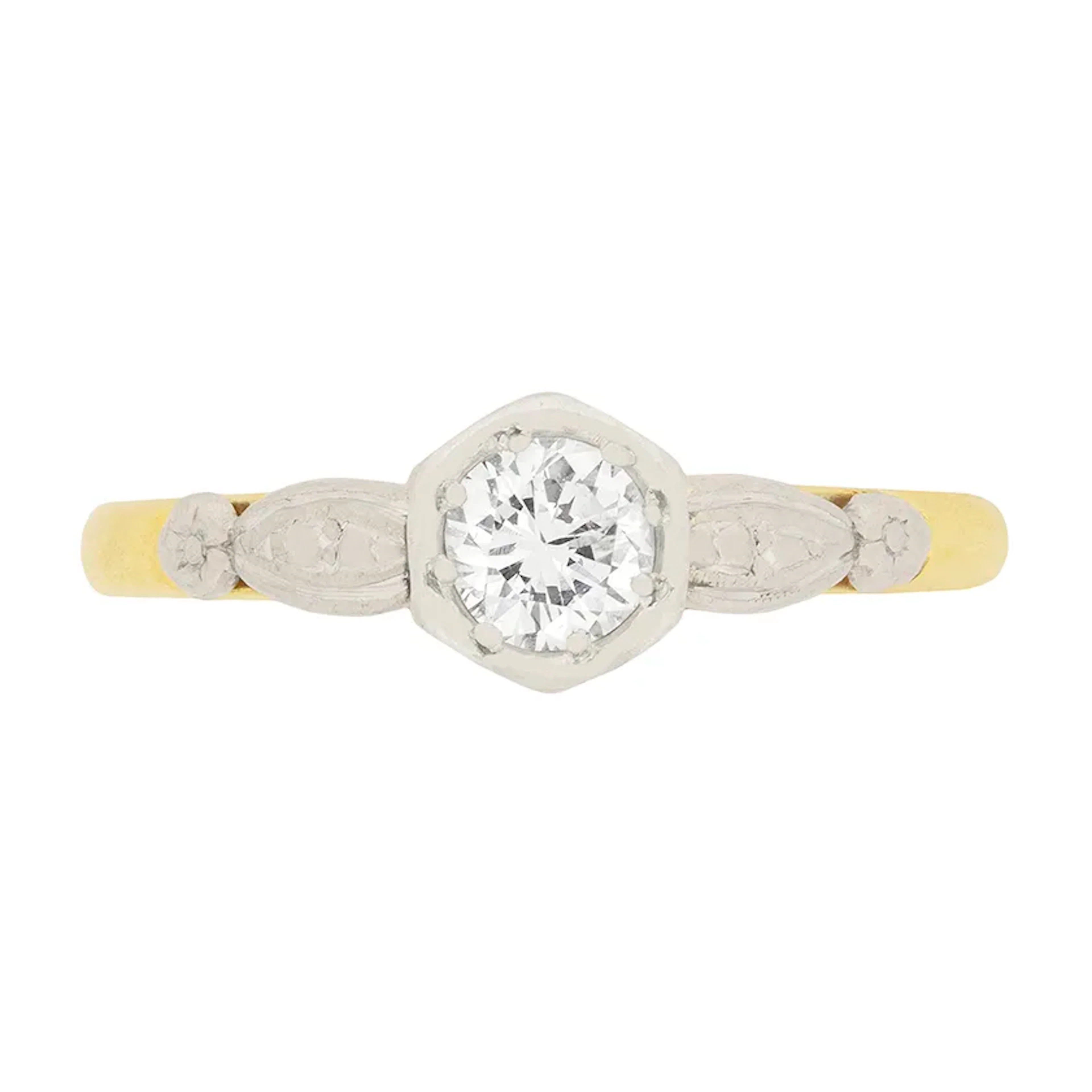 Vintage 0.35ct Diamond Solitaire Engagement Ring, c.1950s
