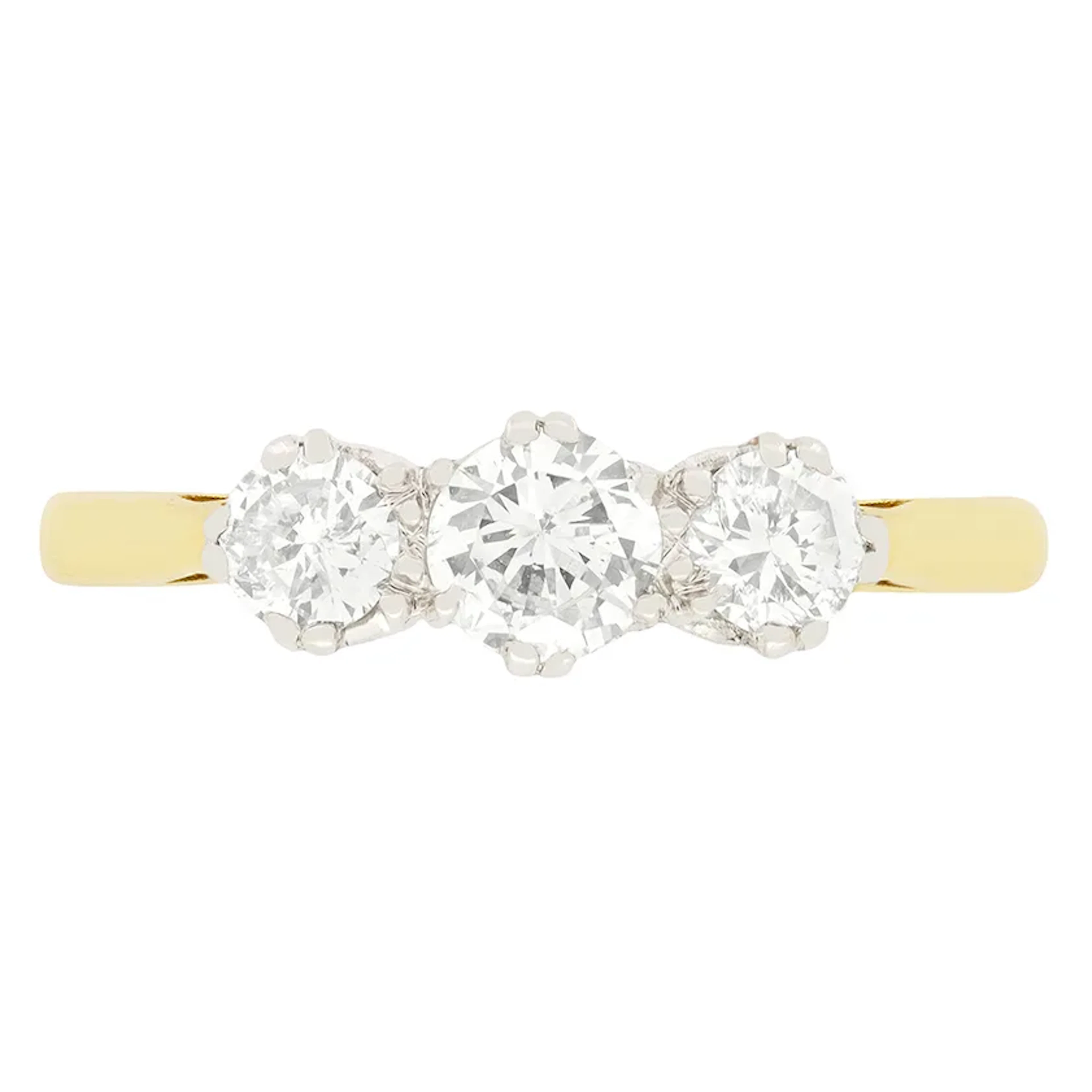 Vintage 0.70ct Diamond Three Stone Ring, c.1900s