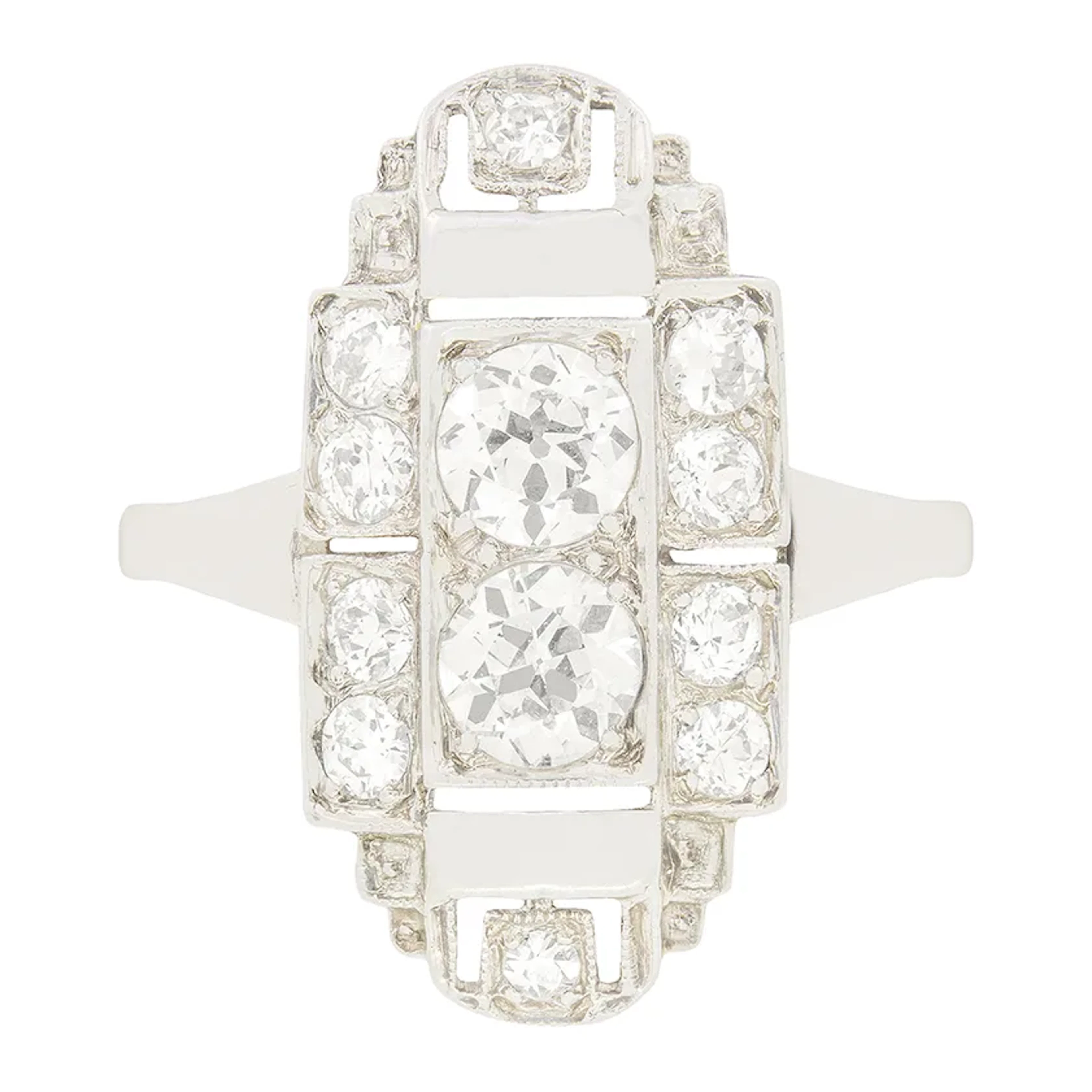 Art Deco 0.78ct Diamond Cluster Ring, c.1920s