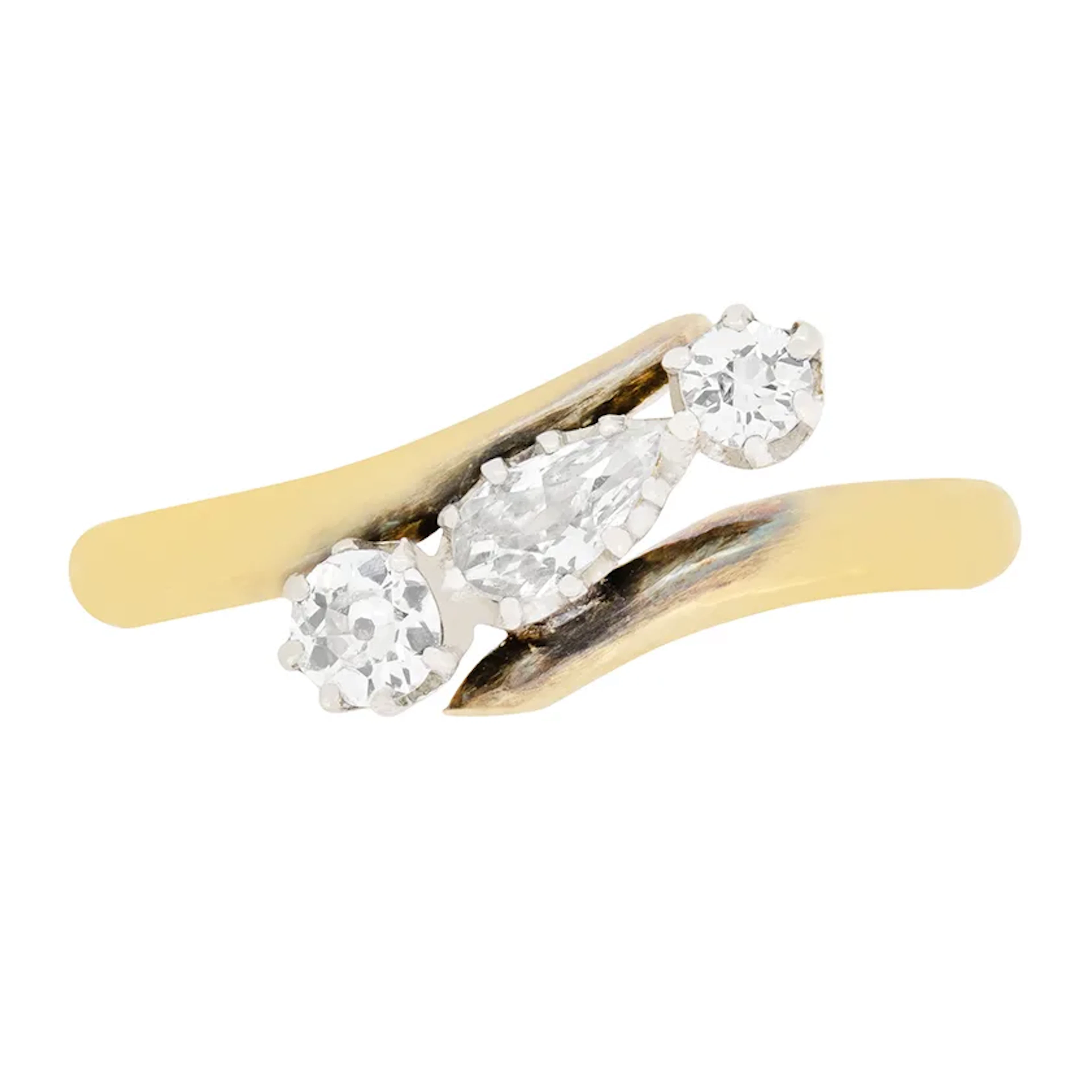 Victorian 0.40ct Diamond Three Stone Ring, c.1880s