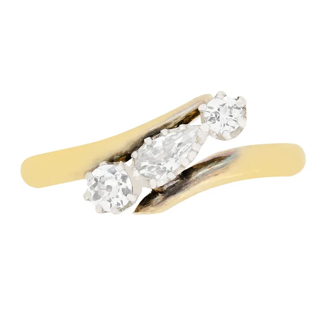 Victorian 0.40ct Diamond Three Stone Ring, c.1880s