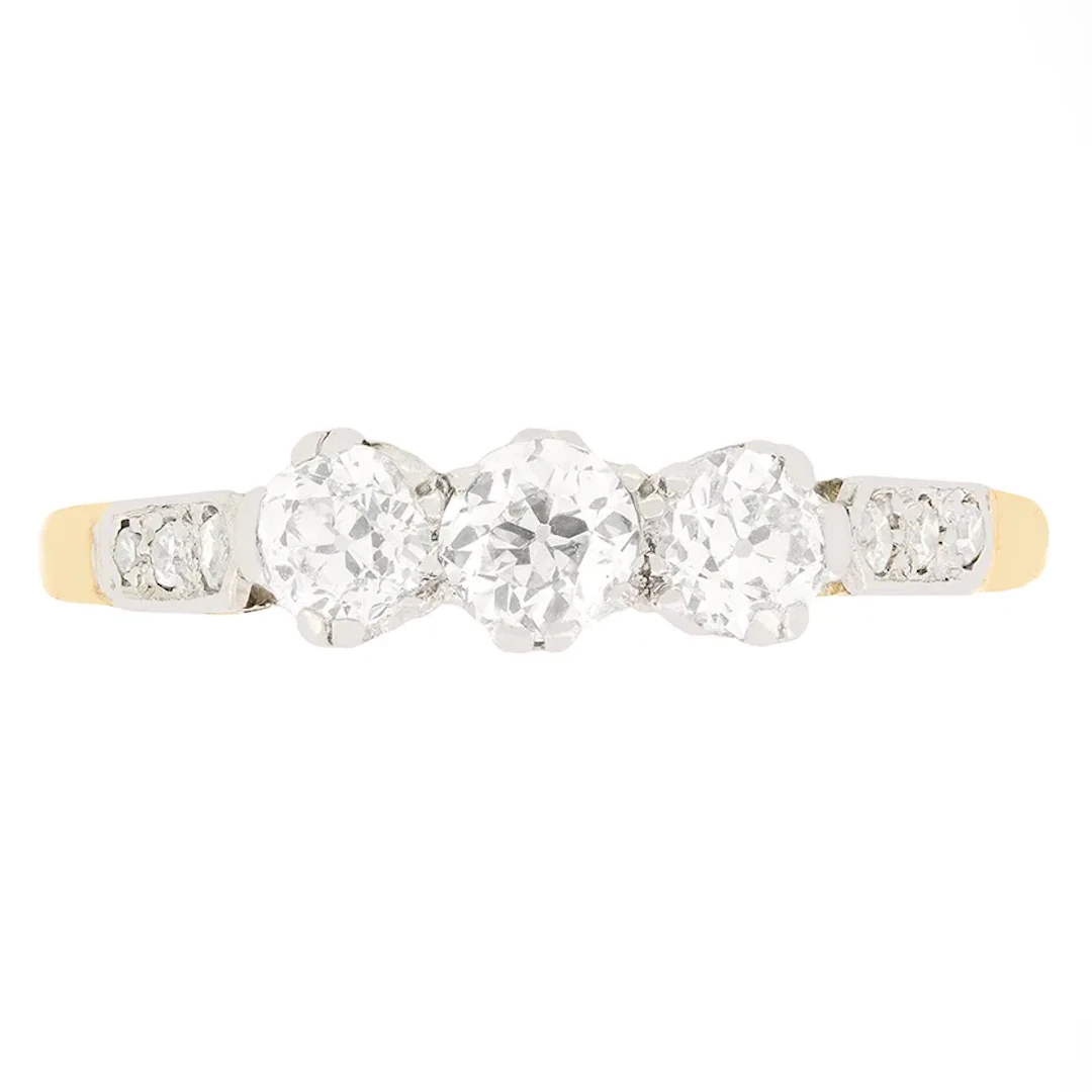 Edwardian 0.75ct Diamond Trilogy Ring, c.1910s