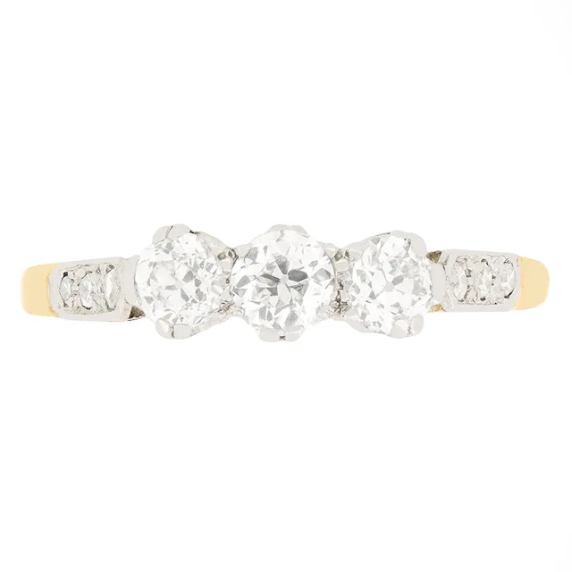 Edwardian 0.75ct Diamond Trilogy Ring, c.1910s