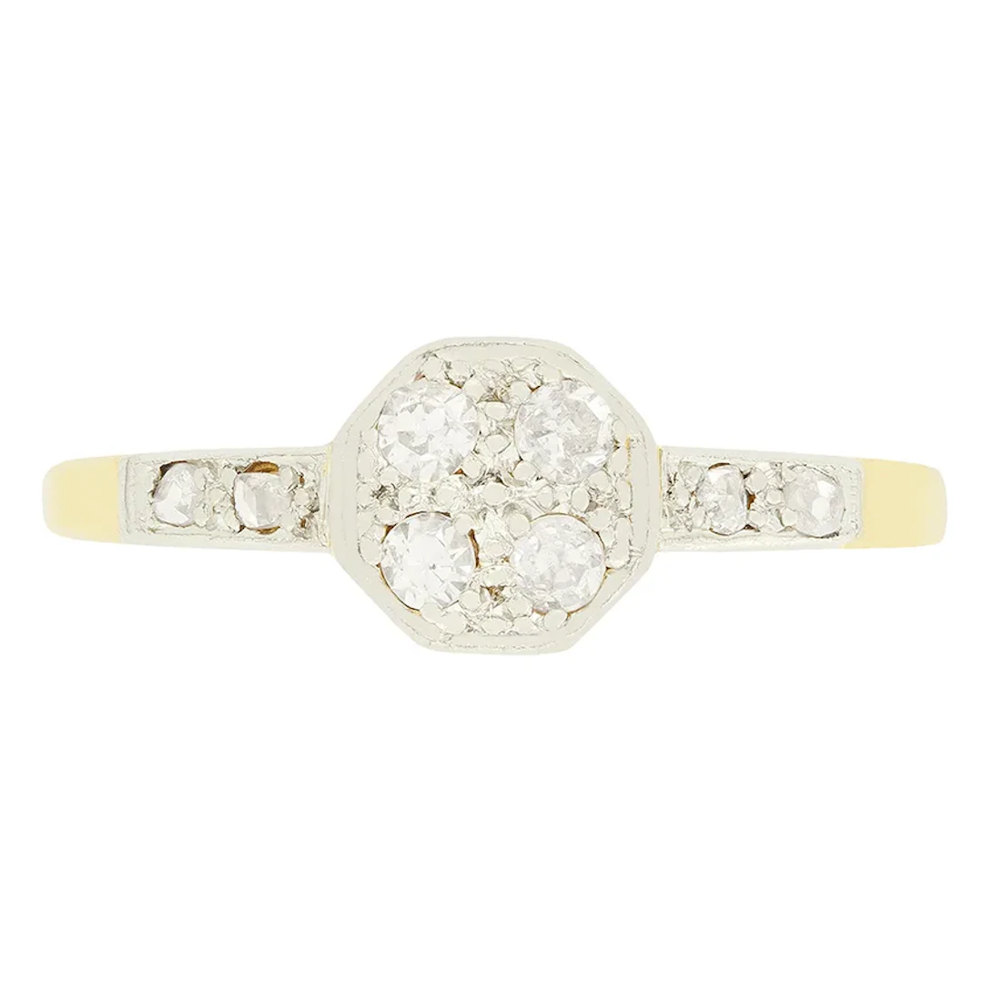 Edwardian 0.20ct Diamond Cluster Ring, c.1910s