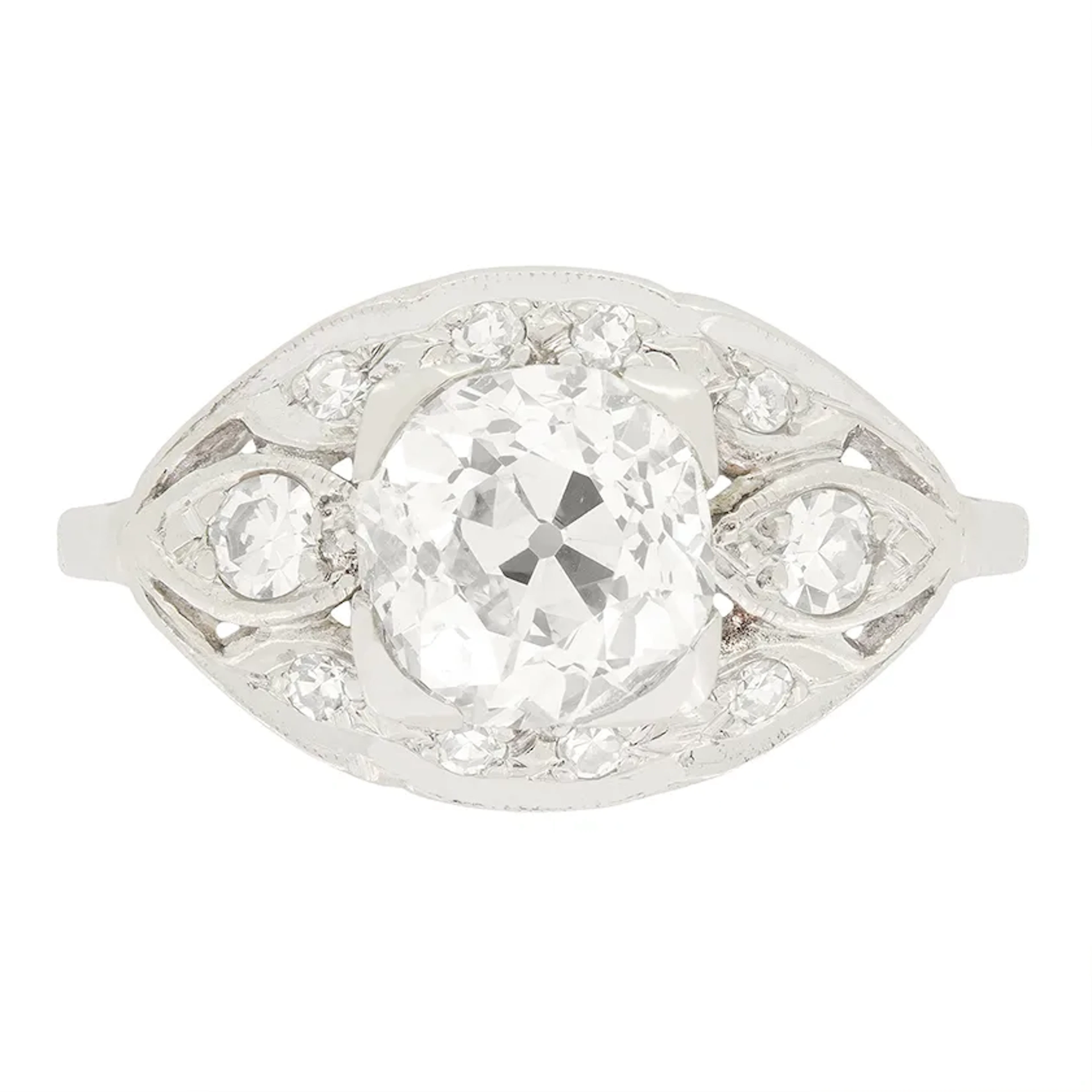 Art Deco 1.50ct Diamond Cluster Ring, c.1920s