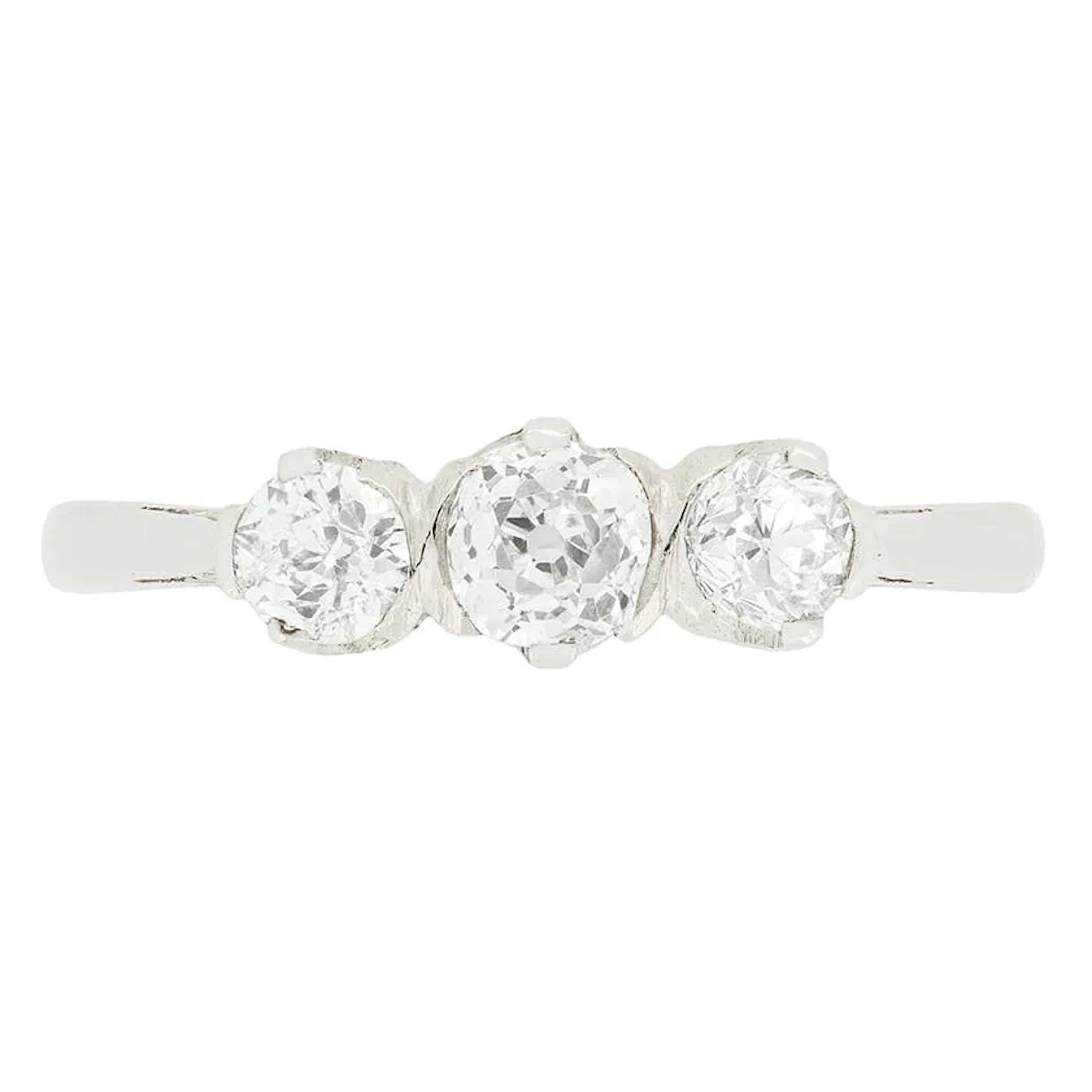 Art Deco 0.75ct Diamond Three Stone Ring, c.1920s