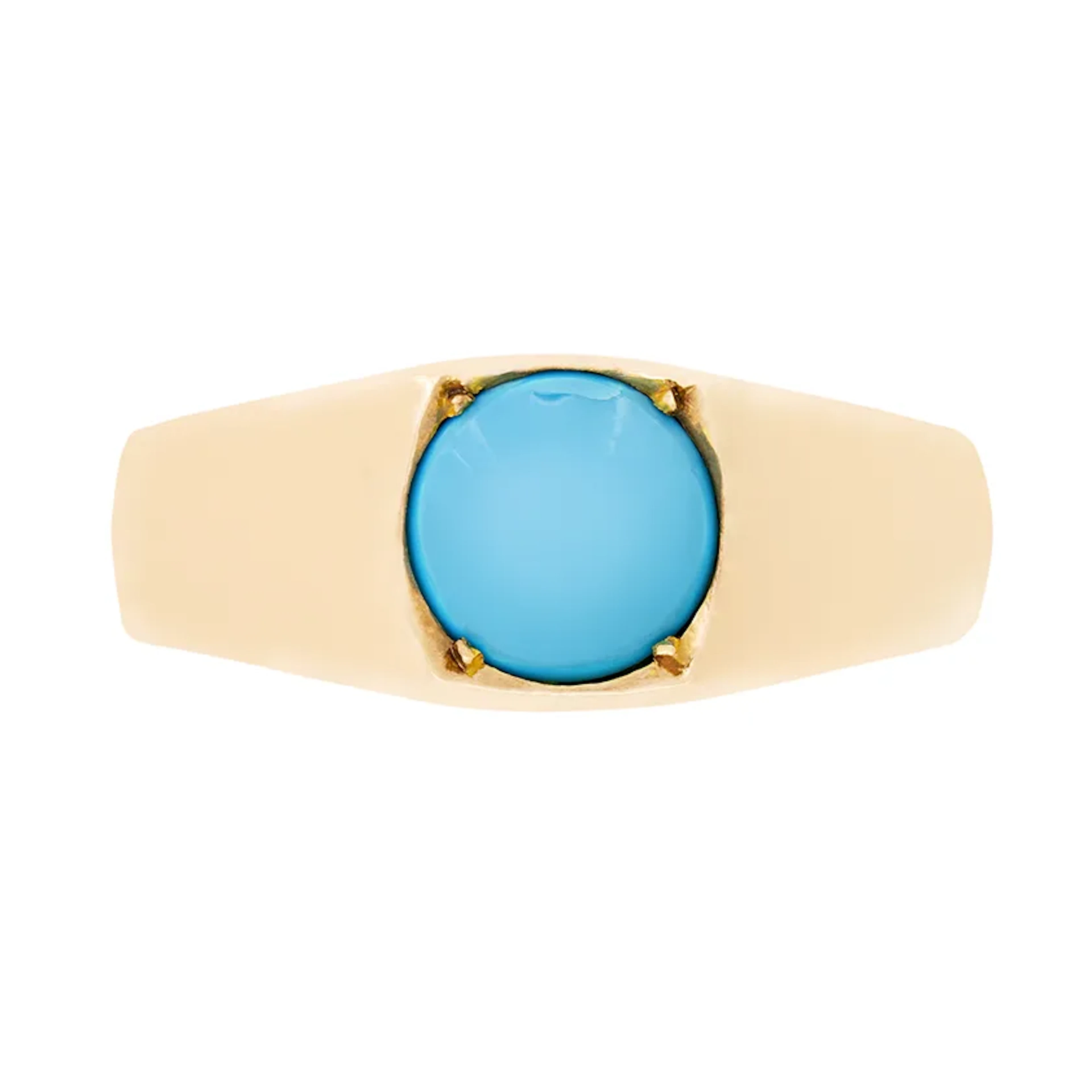 Antique 0.50ct Turquoise Signet Ring, hallmarked 1906