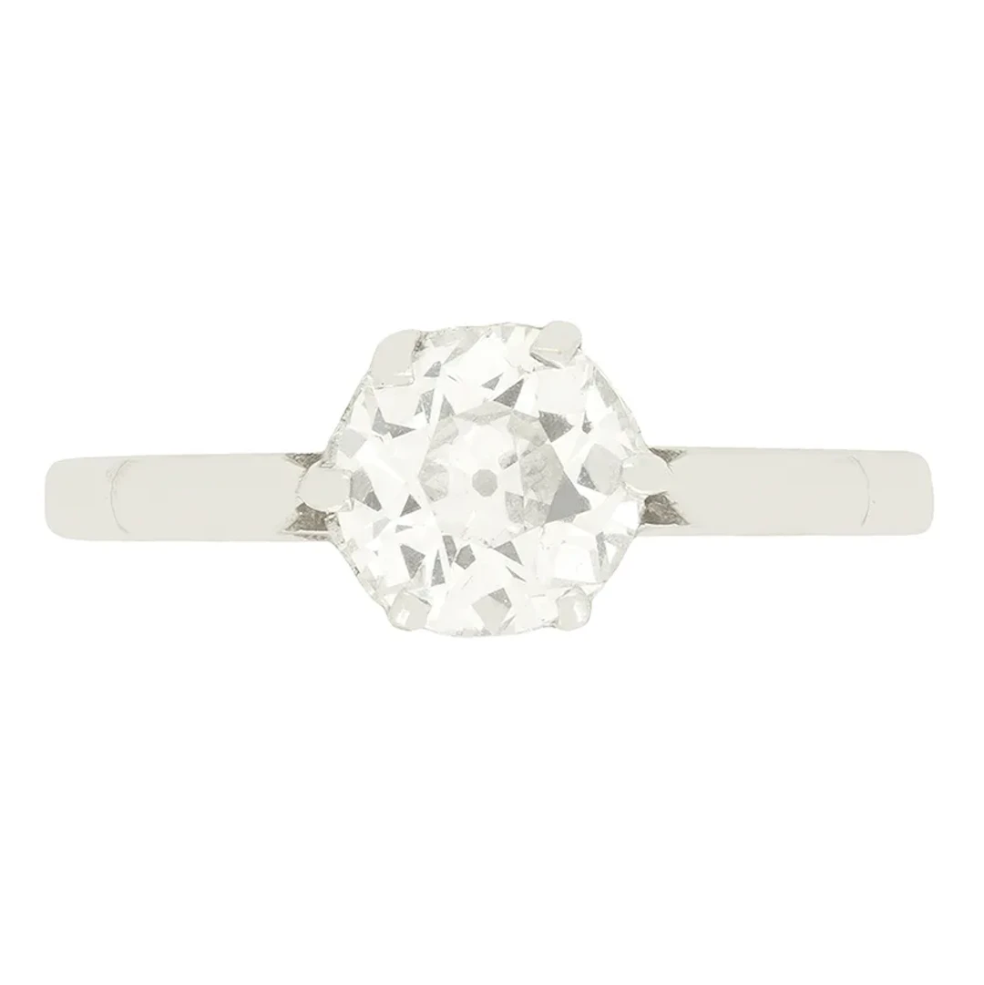 Art Deco 0.80ct Diamond Solitaire Ring, c.1920s