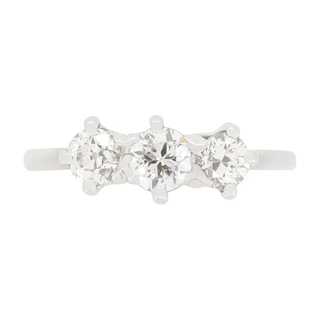 Art Deco 1.00ct Diamond Trilogy Ring, c.1920s