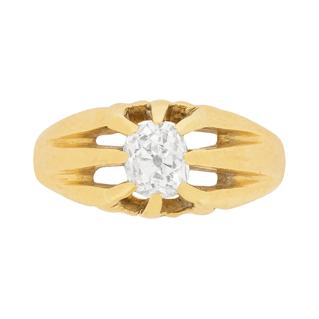 Victorian 0.45ct Single Stone Signet Ring, c.1900s