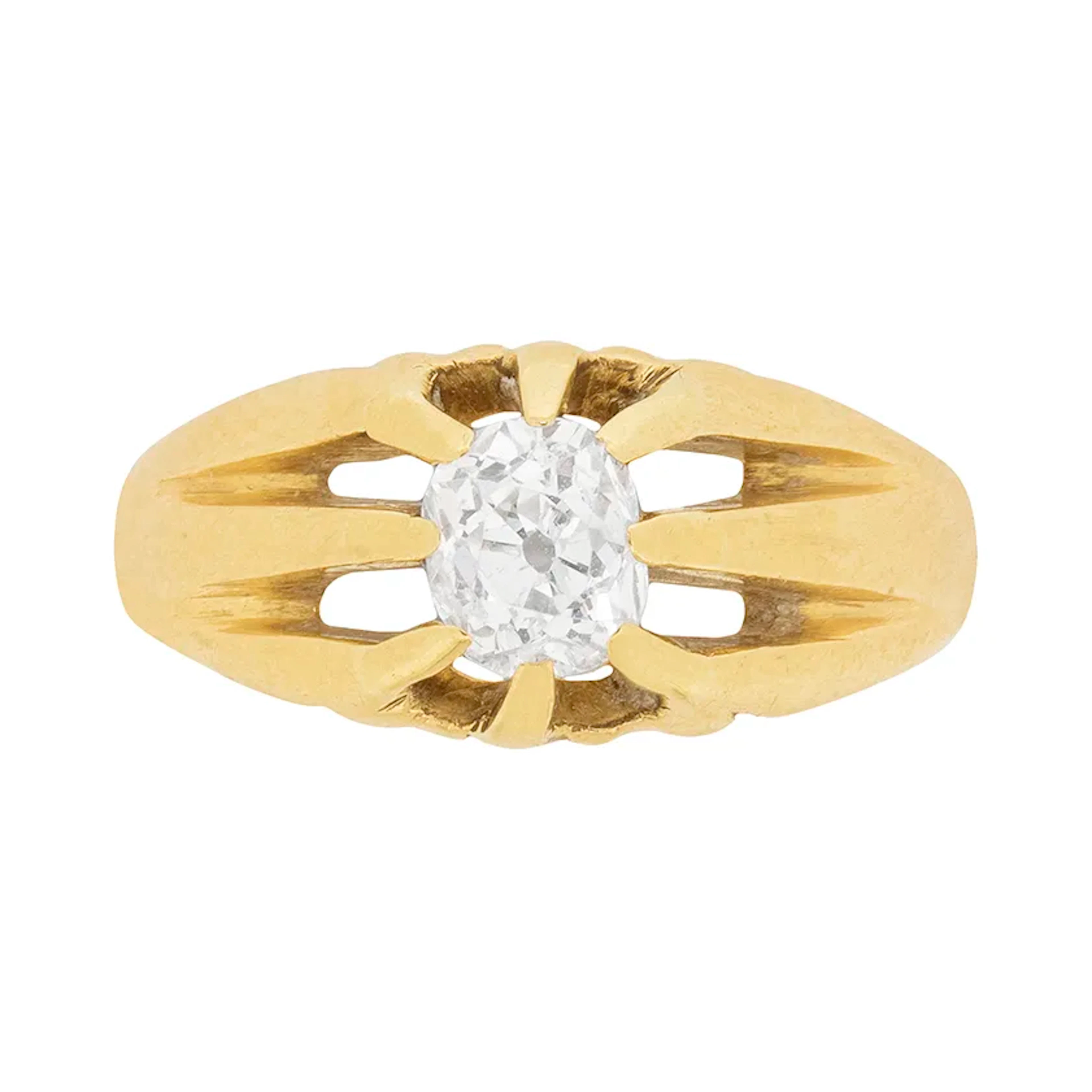Victorian 0.45ct Single Stone Signet Ring, c.1900s