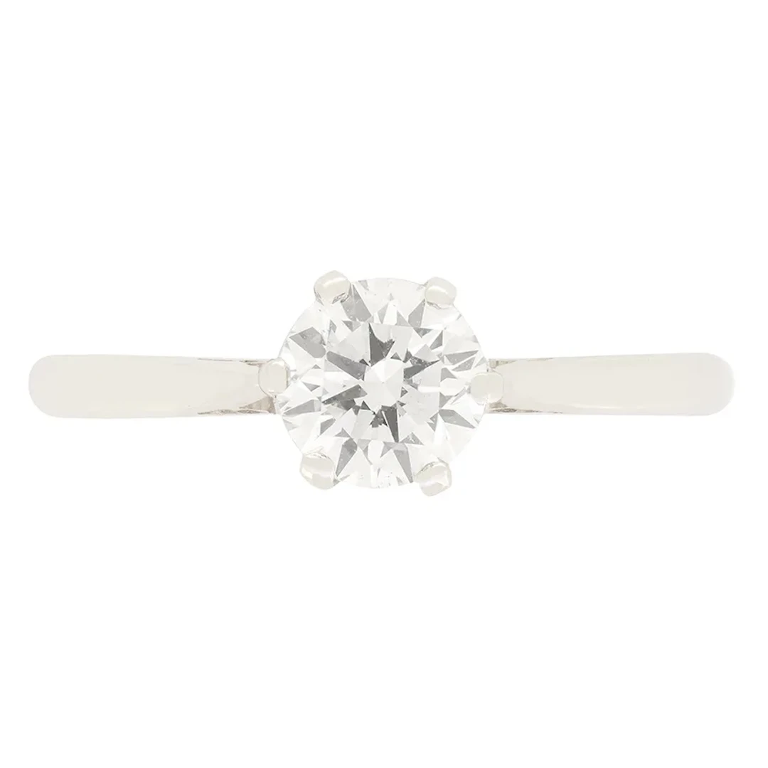 Late Deco 0.75ct Diamond Solitaire Ring, c.1940s