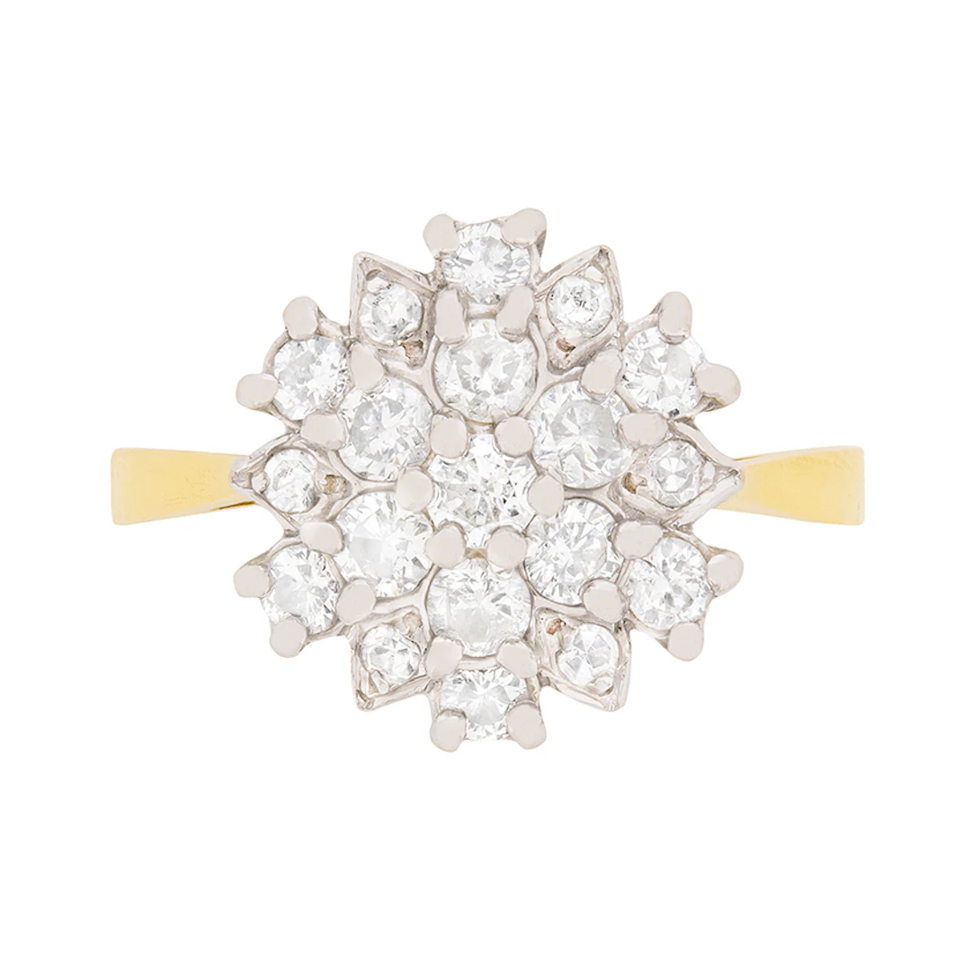 Vintage Diamond Cluster Ring, c.1970s