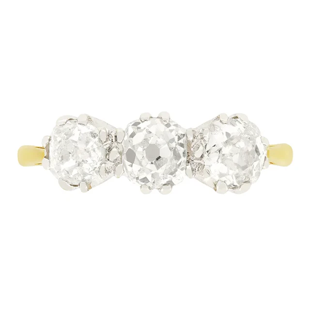 Vintage 1.40ct Diamond Three Stone Ring, c.1960s