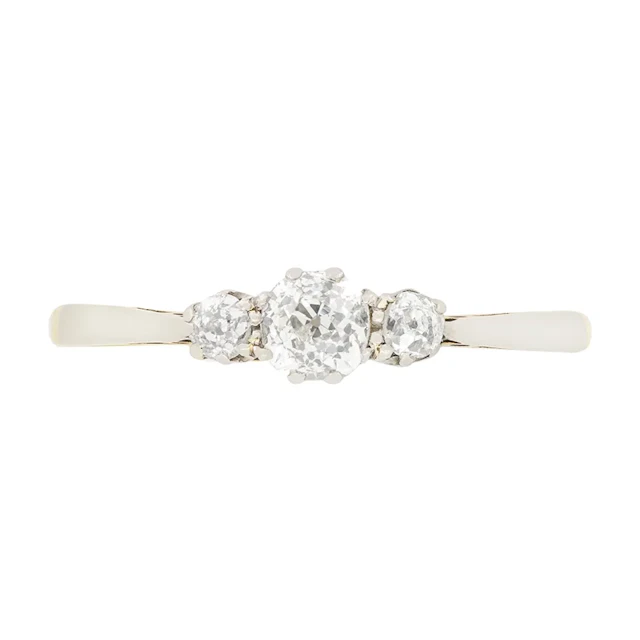 Edwardian 0.55ct Diamond Trilogy Ring, c.1910s