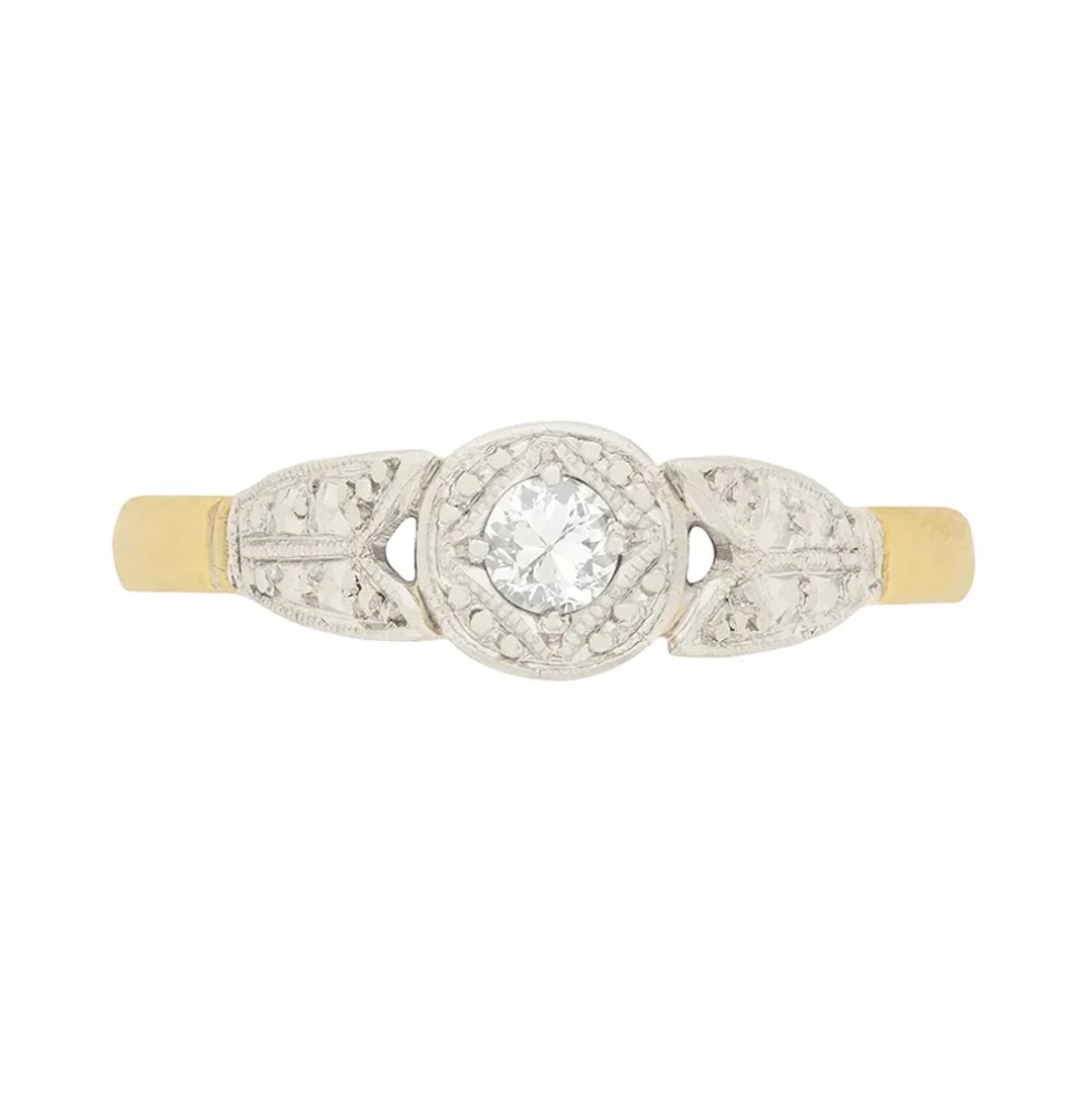 Vintage 0.20ct Illusion Set Diamond Engagement Ring, c.1950s