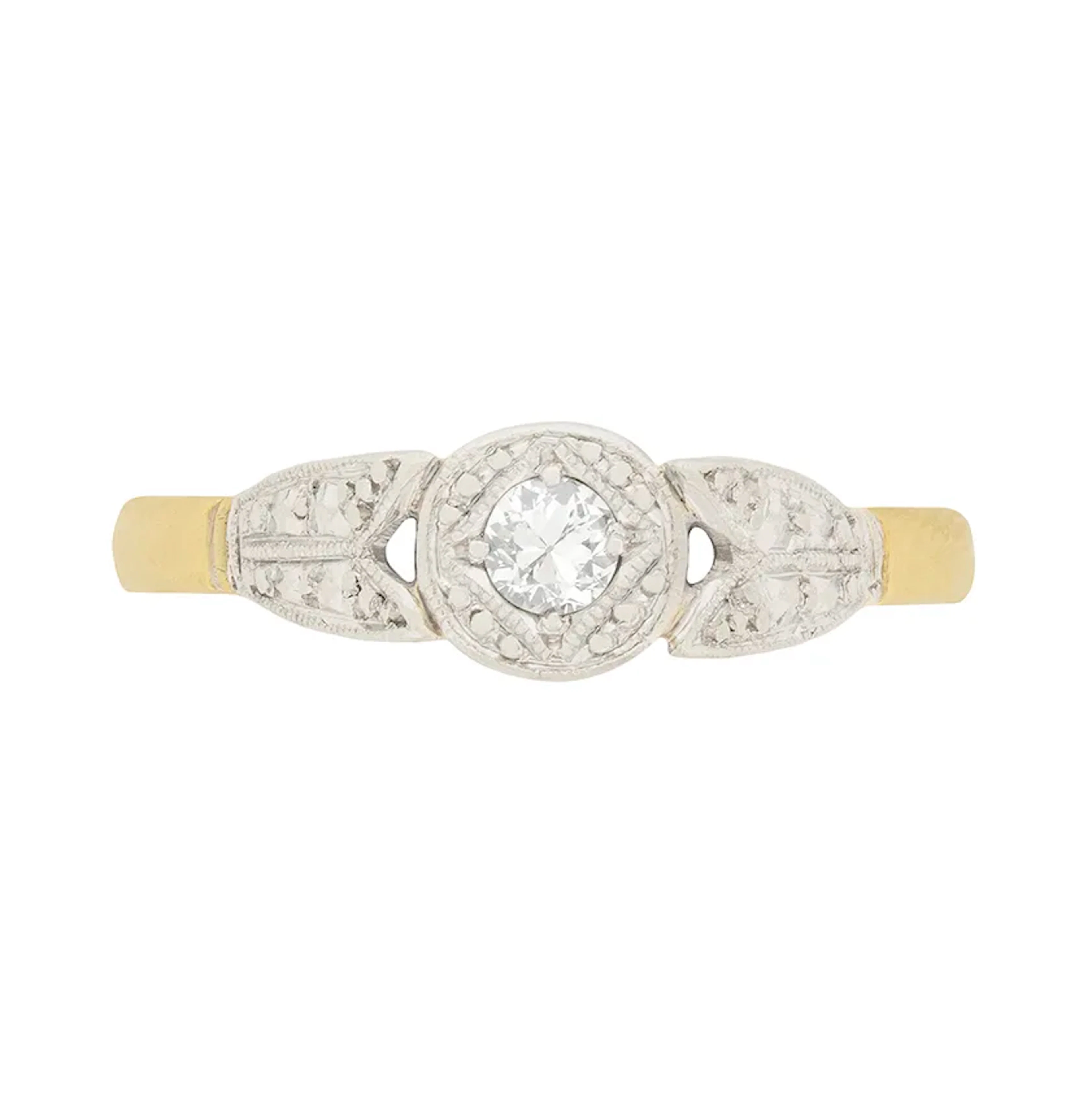 Vintage 0.20ct Illusion Set Diamond Engagement Ring, c.1950s