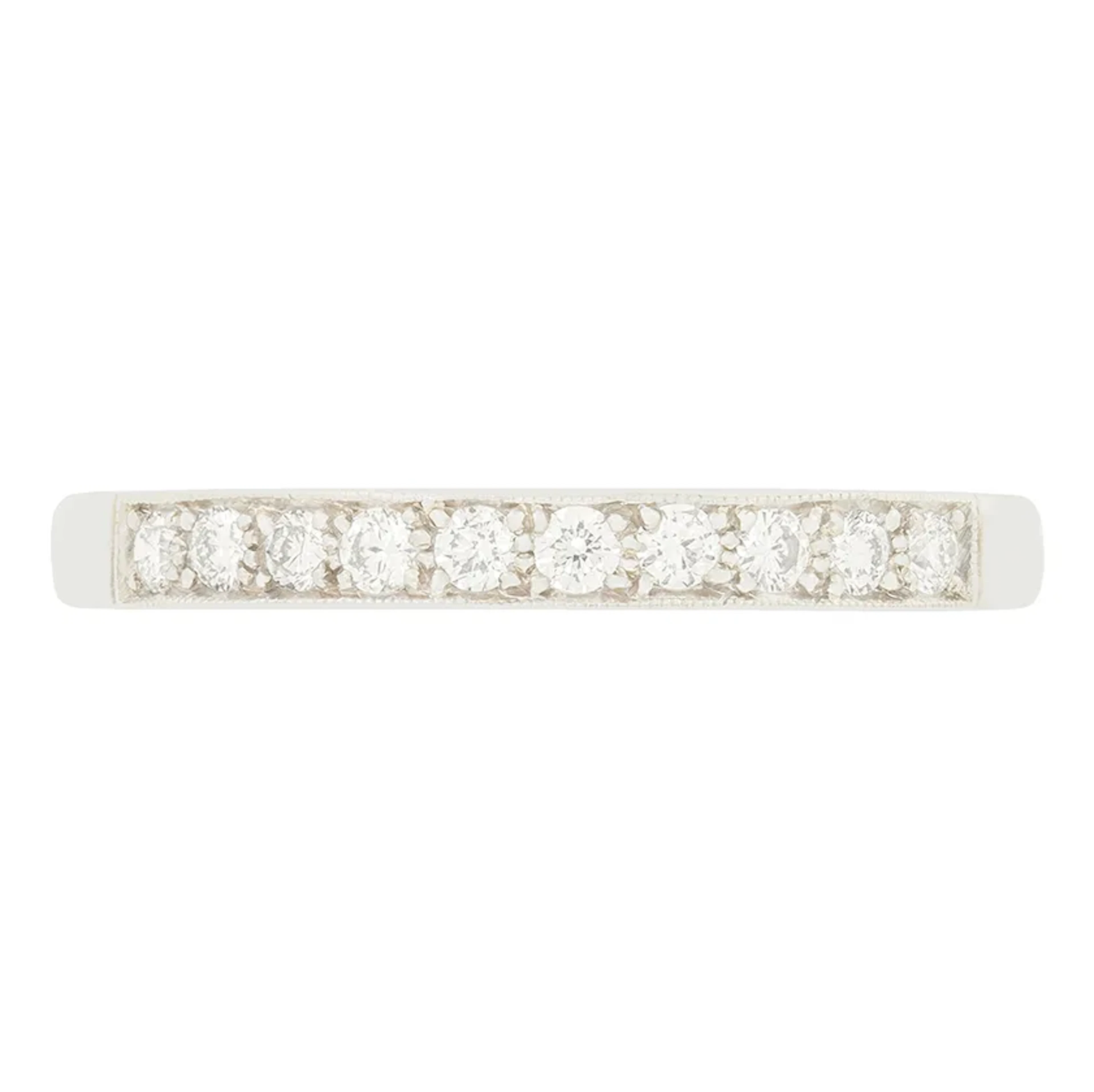 Late Deco 0.50ct Diamond Half Eternity Ring, c.1940s