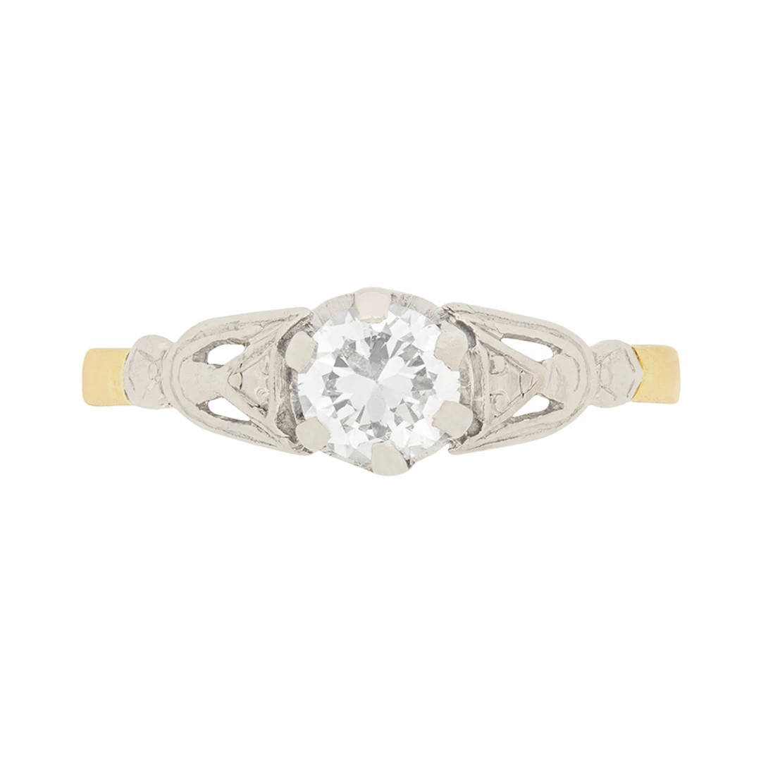 Art Deco 0.45ct Diamond Solitaire Engagement Ring, c.1920s