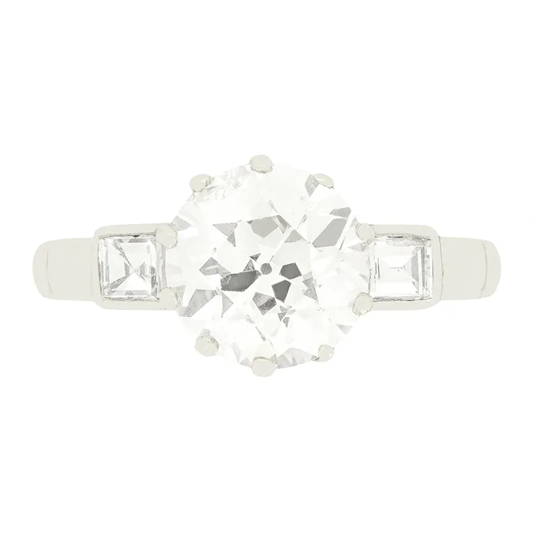 Art Deco 2.09ct Diamond Solitaire Ring, c.1920s