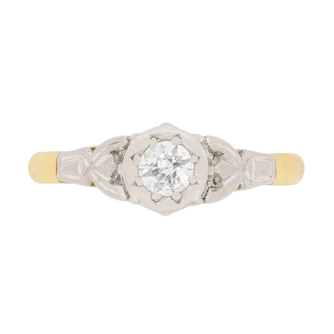 Edwardian Illusion Set Diamond Solitaire Ring, c.1910