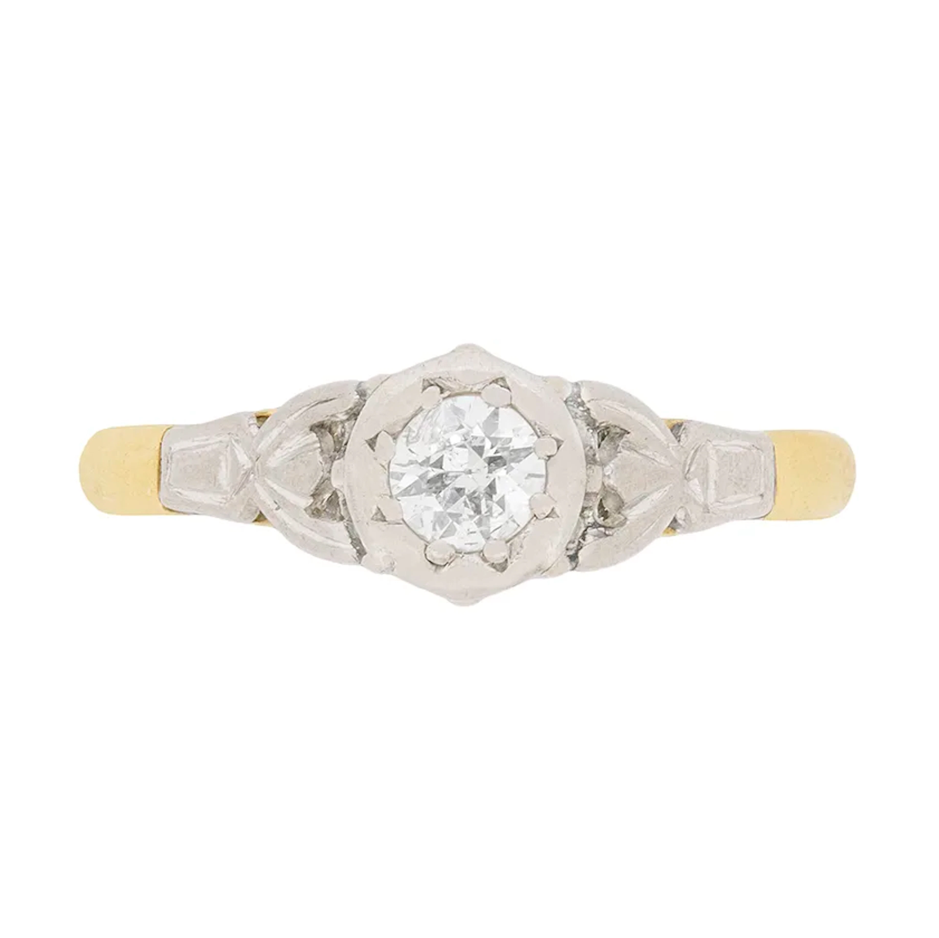 Edwardian Illusion Set Diamond Solitaire Ring, c.1910