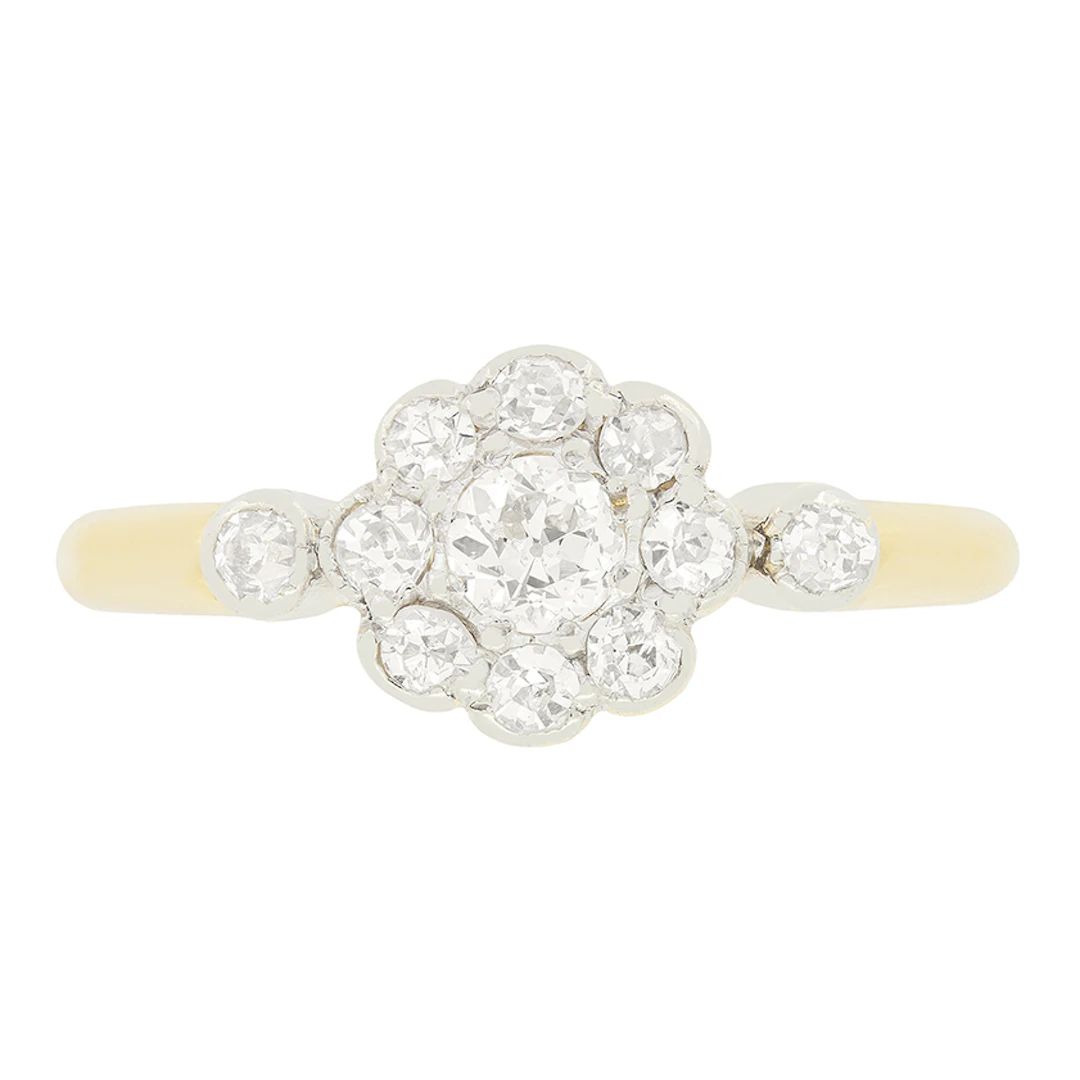 Edwardian 0.49ct Diamond Cluster Ring, c.1910s