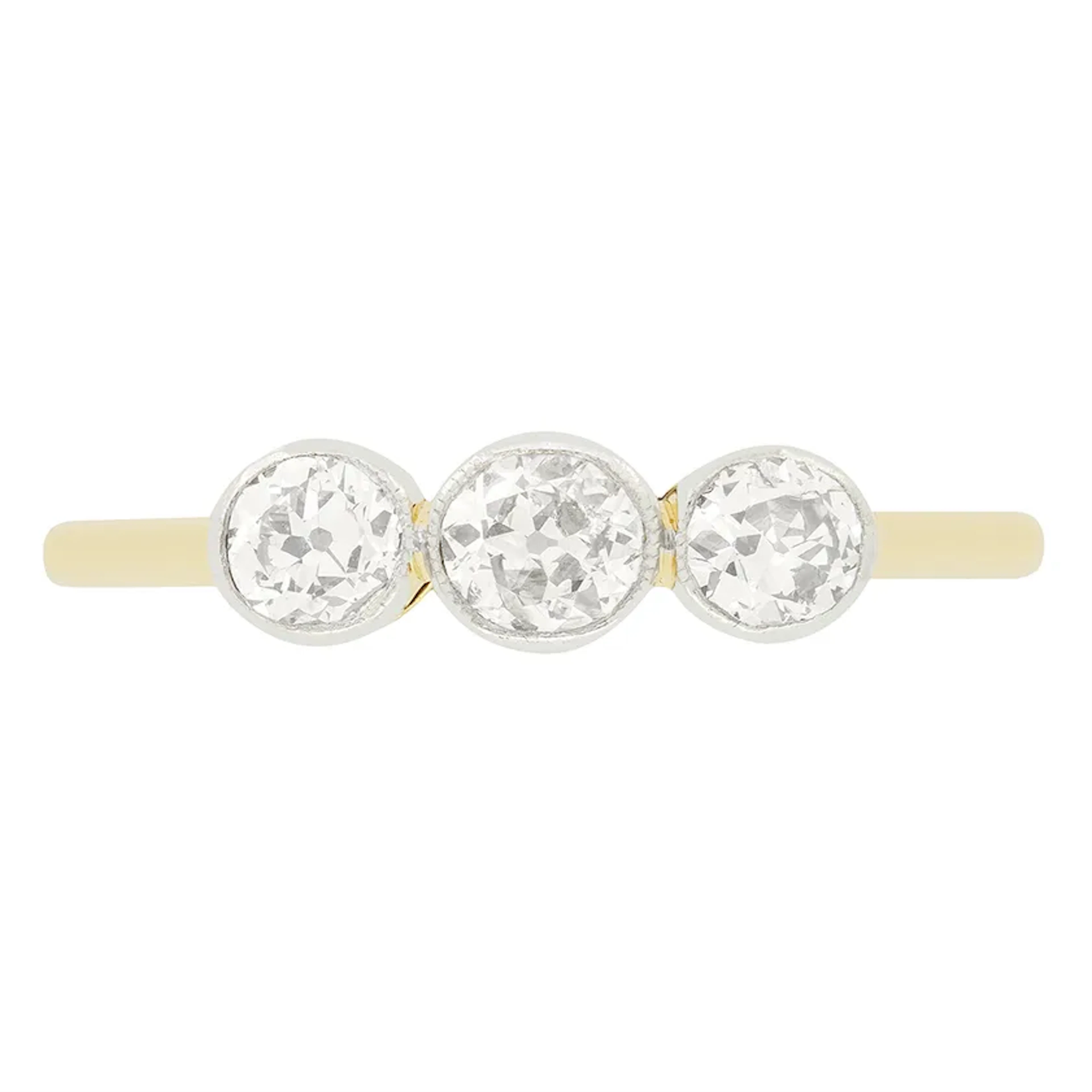 Edwardian 0.85ct Diamond Trilogy Ring, c.1910s