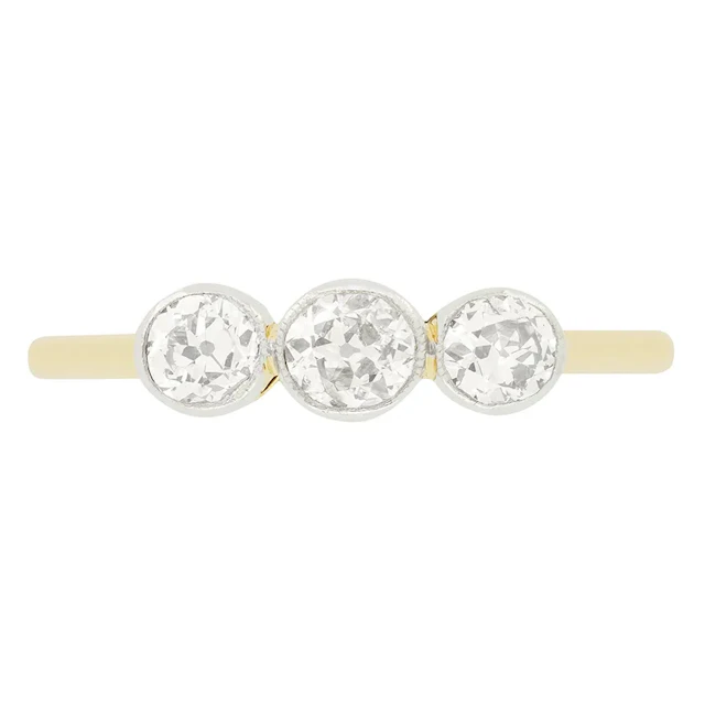 Edwardian 0.85ct Diamond Trilogy Ring, c.1910s