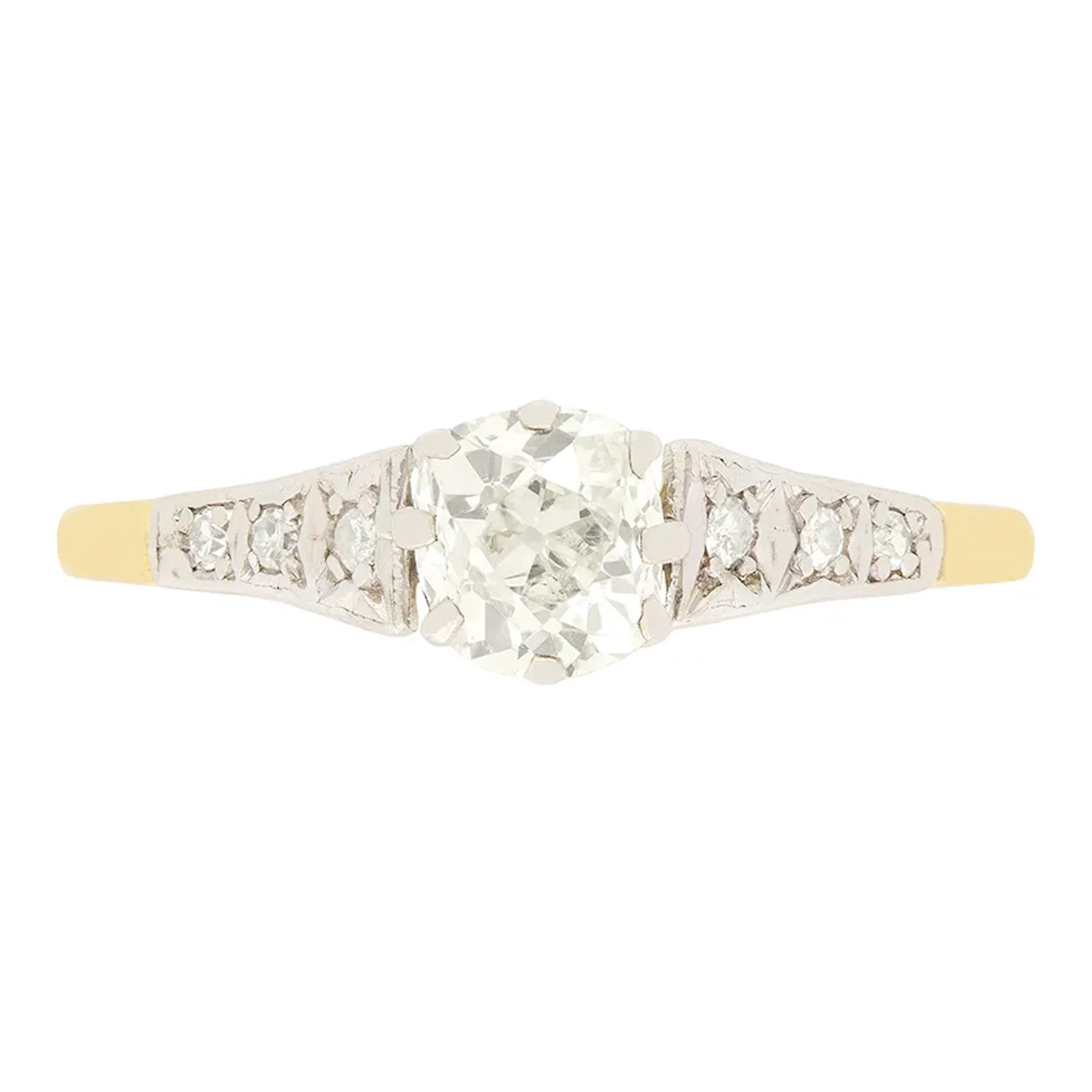 Edwardian 0.80ct Diamond Solitaire Ring, c.1910s