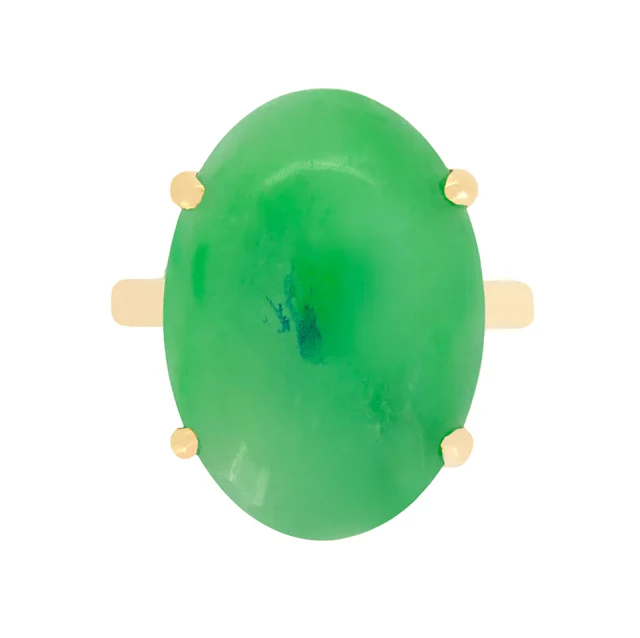 Vintage 19.50ct Jade Cocktail Ring, c.1940s