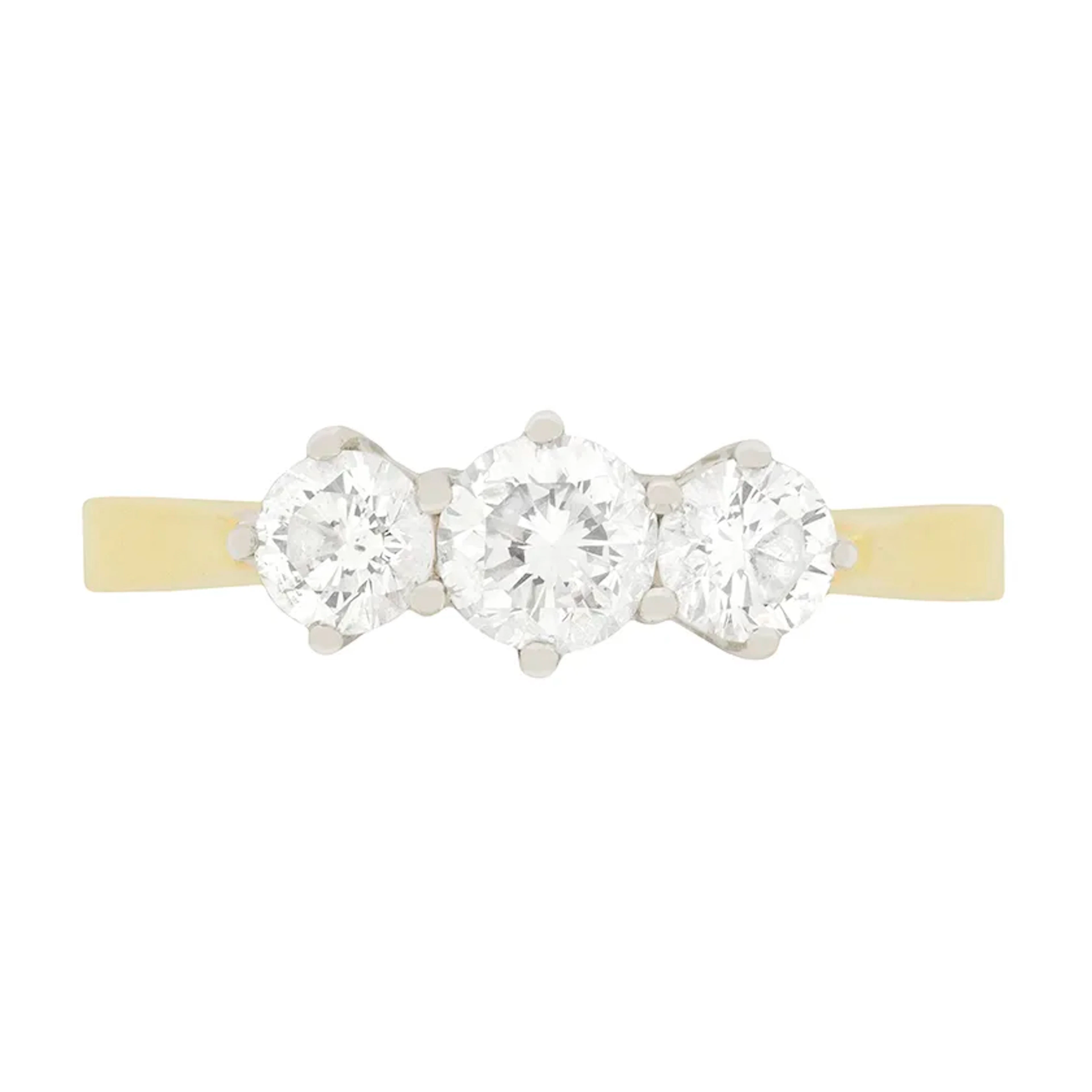 Vintage 0.80ct Diamond Three Stone Engagement Ring, c.1980s