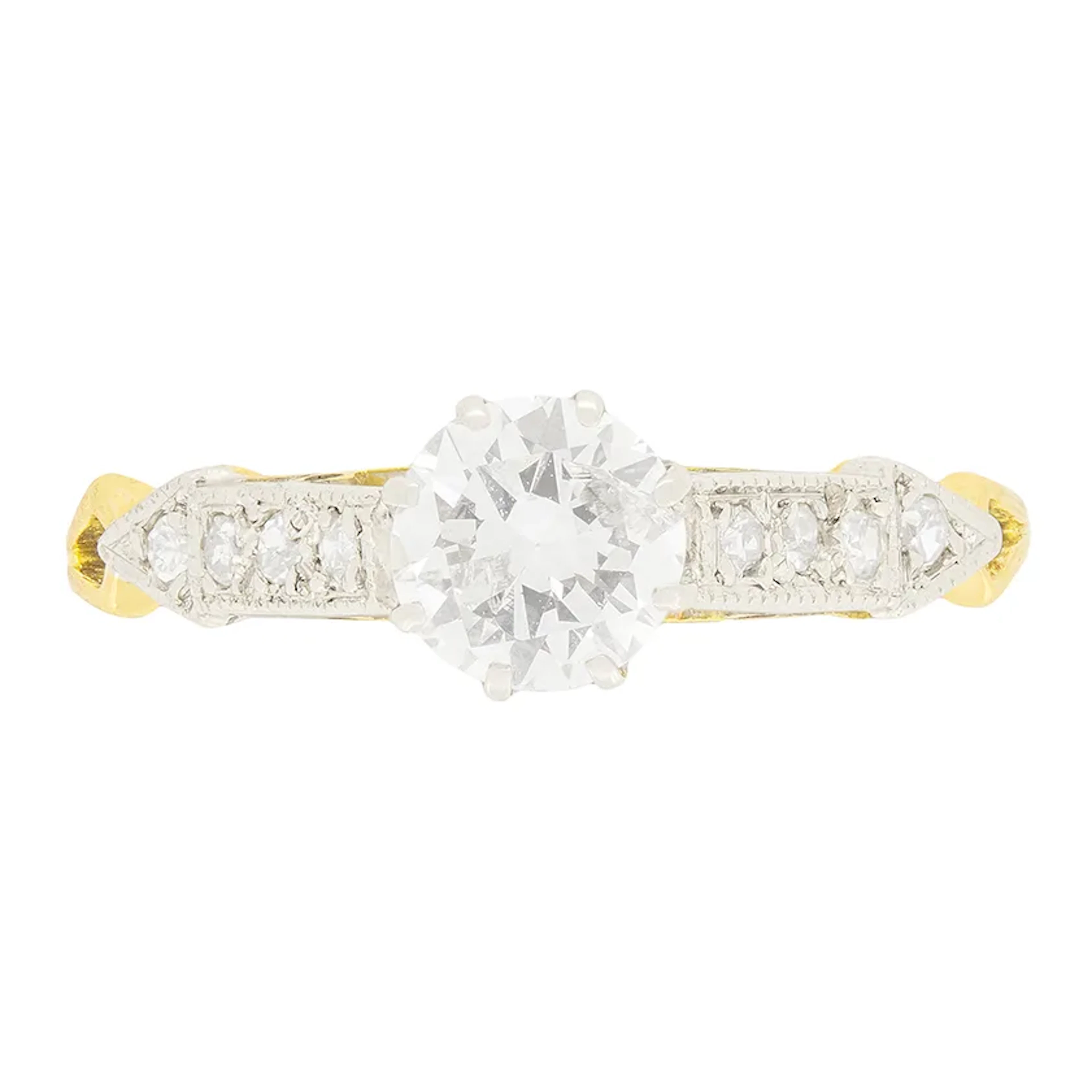Late Deco 0.78ct Diamond Solitaire Ring, c.1930s