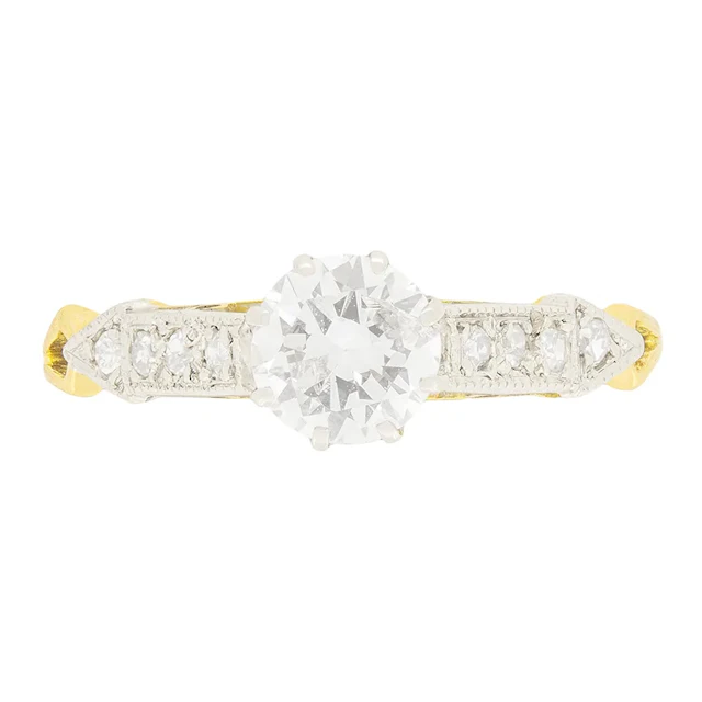 Late Deco 0.78ct Diamond Solitaire Ring, c.1930s