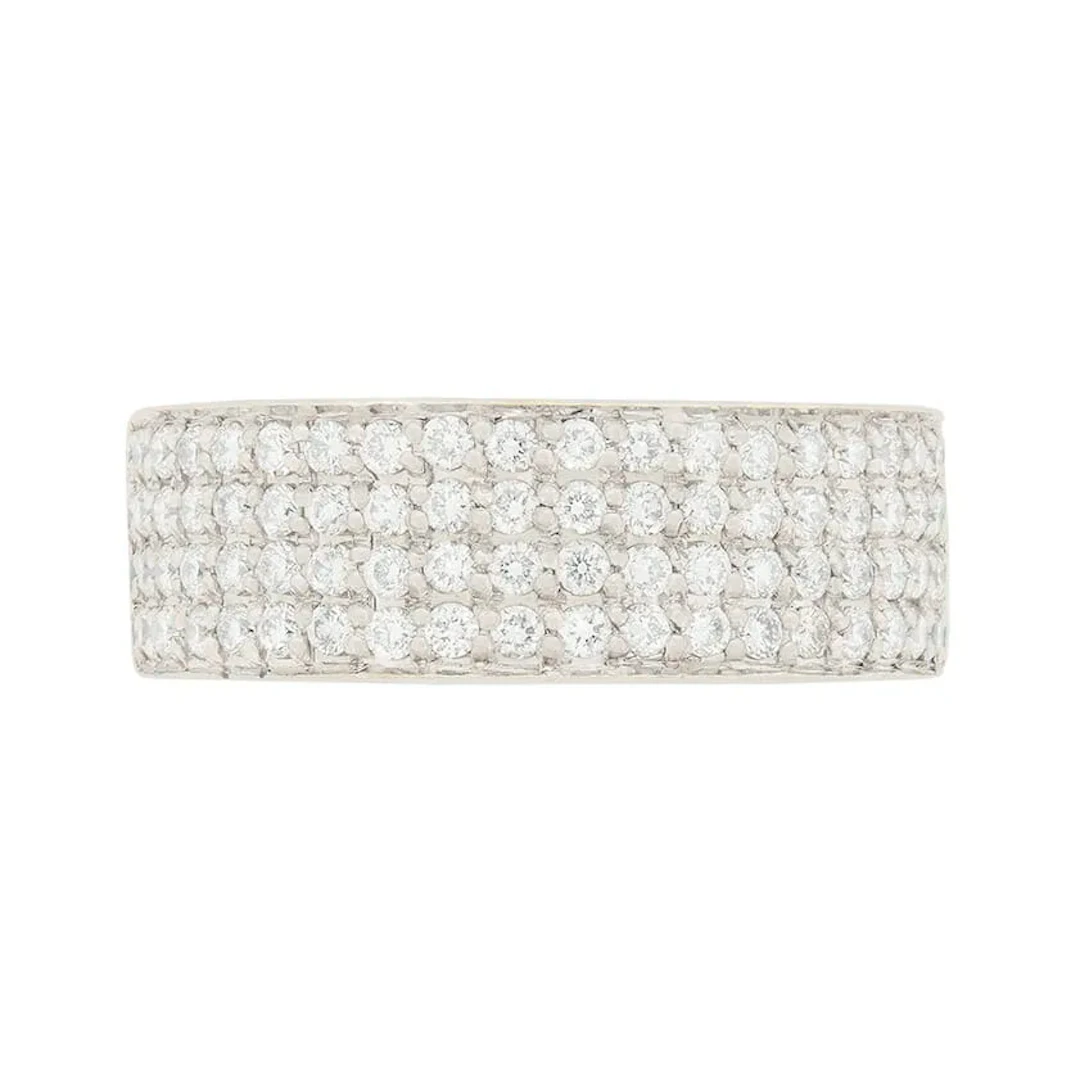 Modern 1.60 Carat Diamond Half Eternity Ring