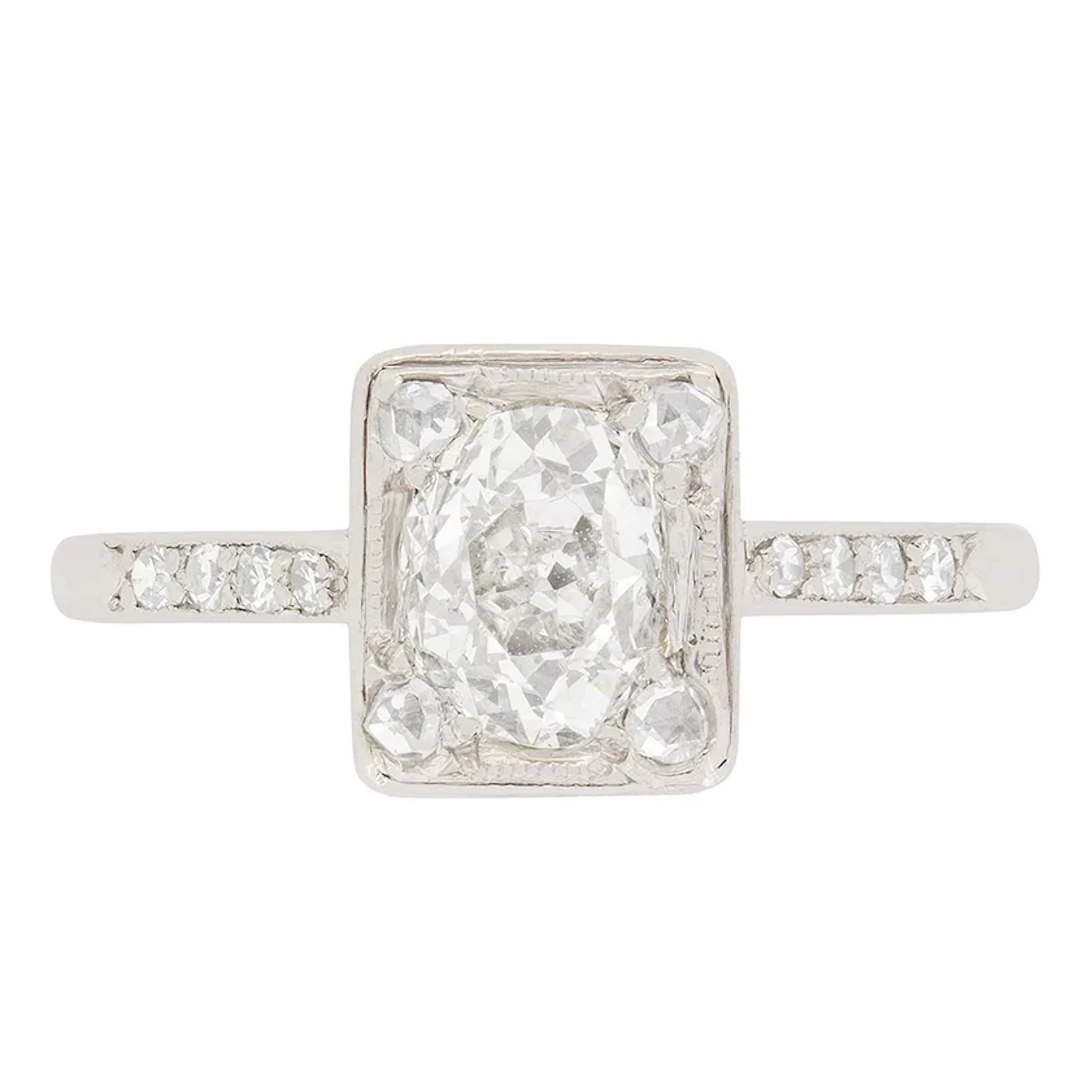 Art Deco 1.10ct Diamond Solitarie Ring, c.1920s