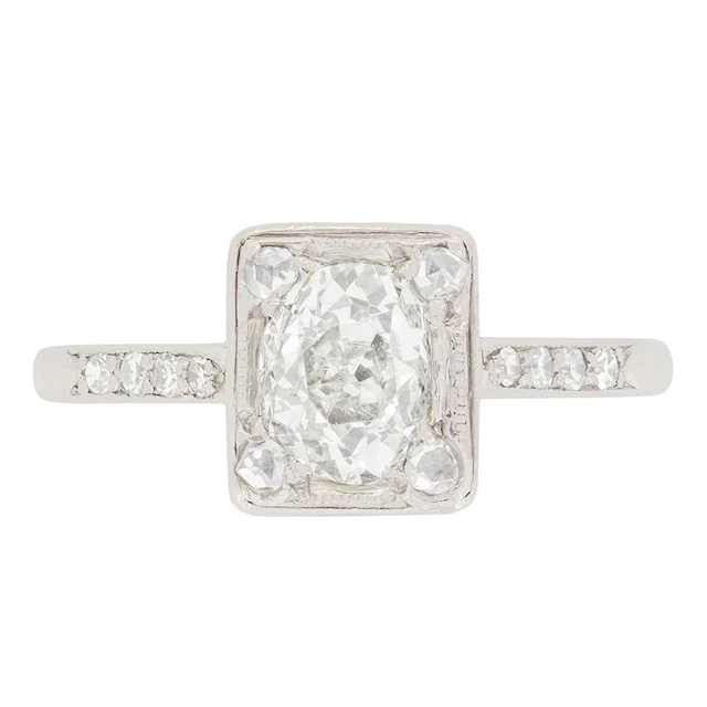 Art Deco 1.10ct Diamond Solitarie Ring, c.1920s